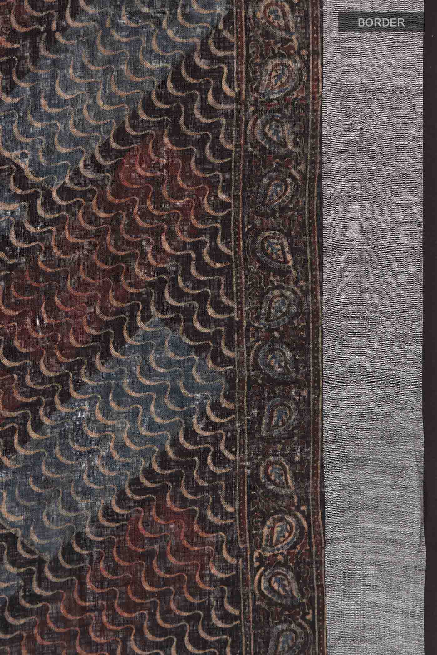 Black Bhagalpuri Tussar Silk Saree - Image 3