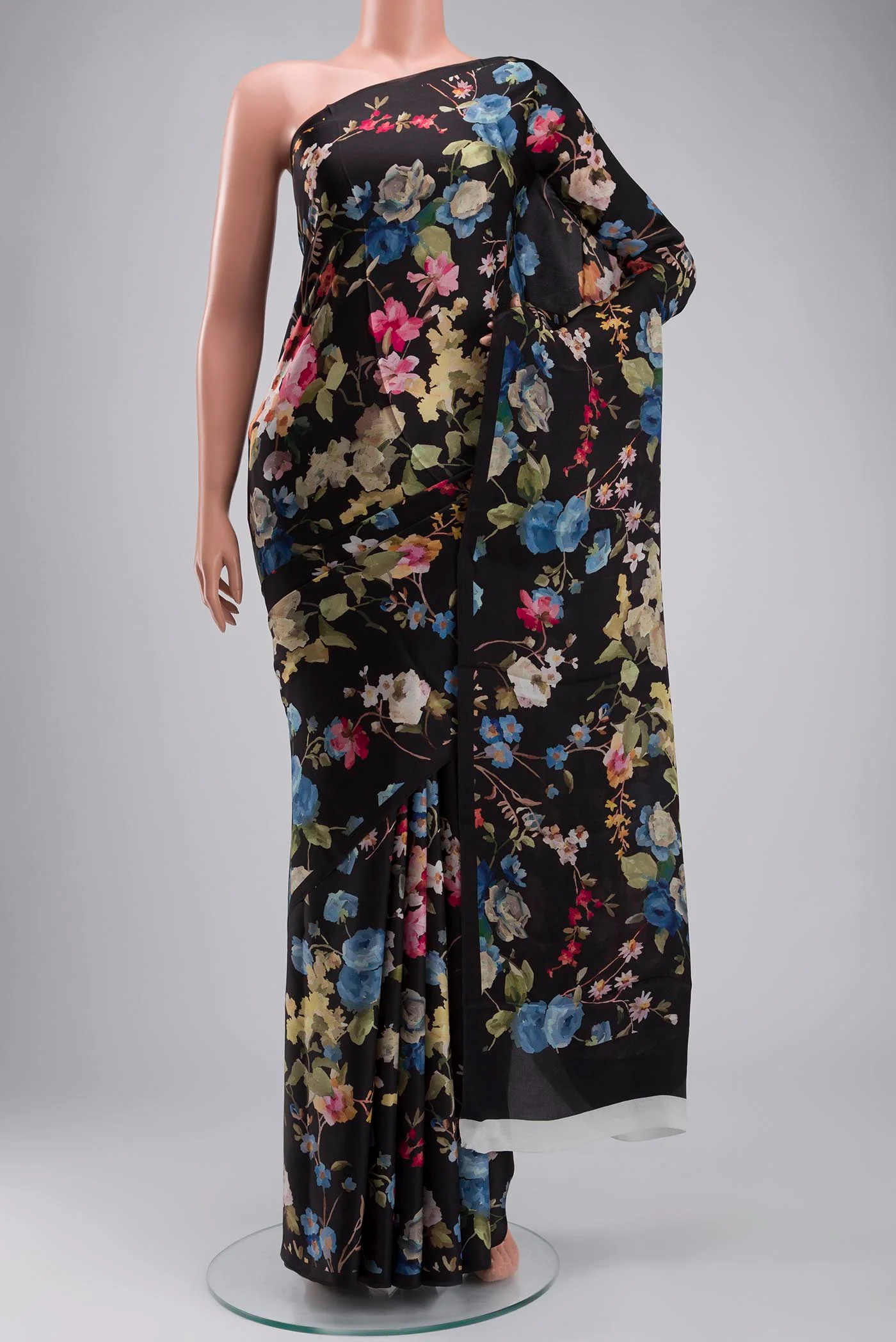 Black Crepe Saree