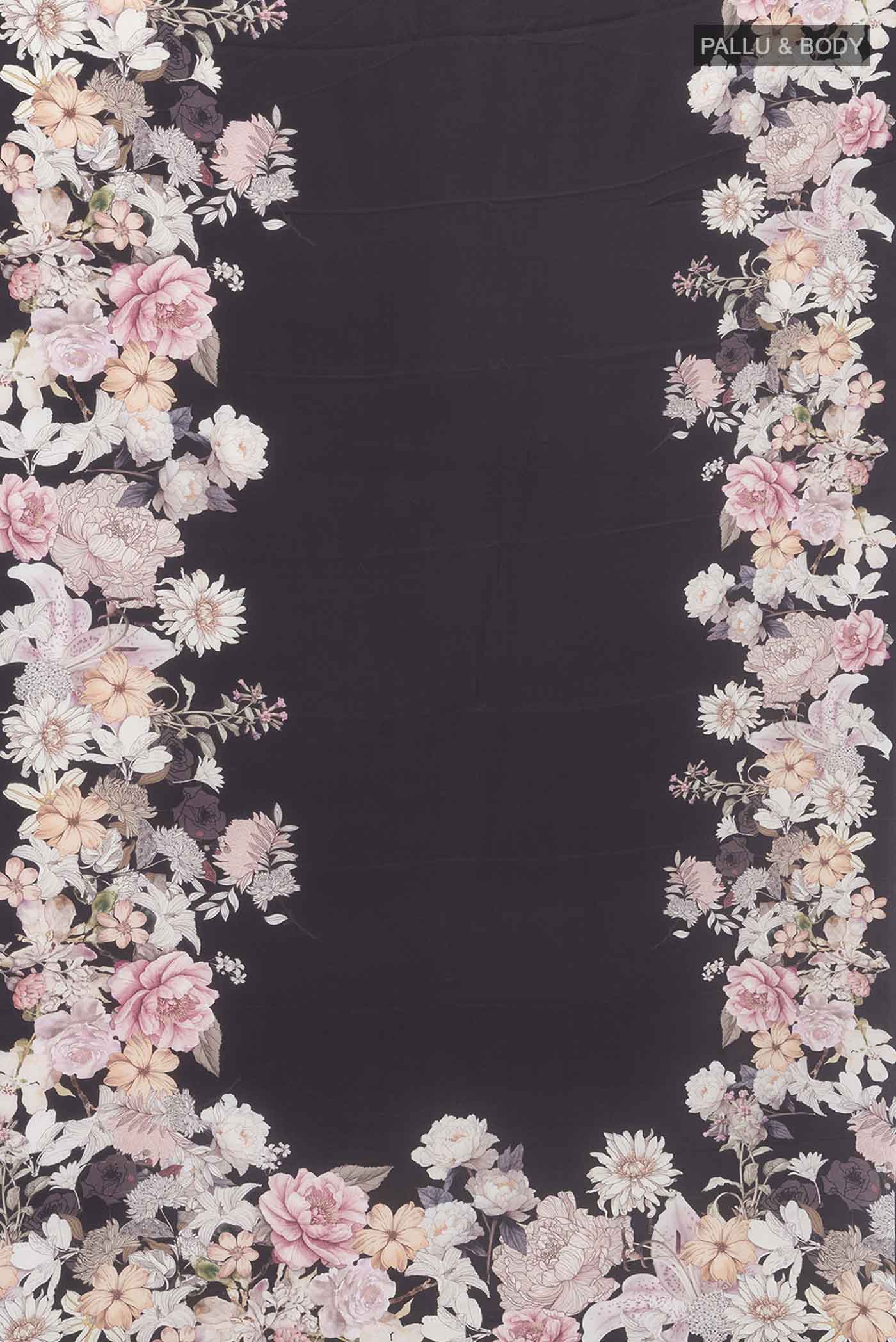 Black Crepe Saree - Image 5