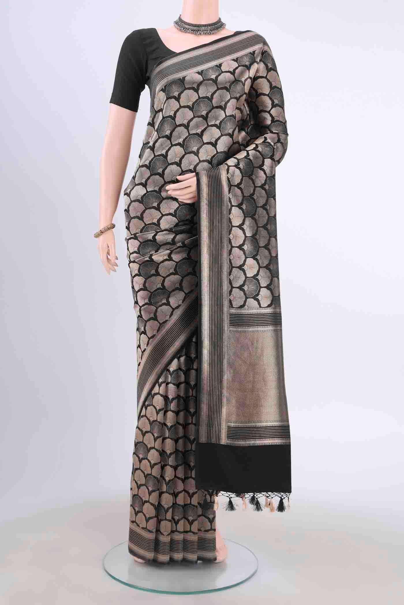 Black Dual Tone Banarasi Silk Saree
