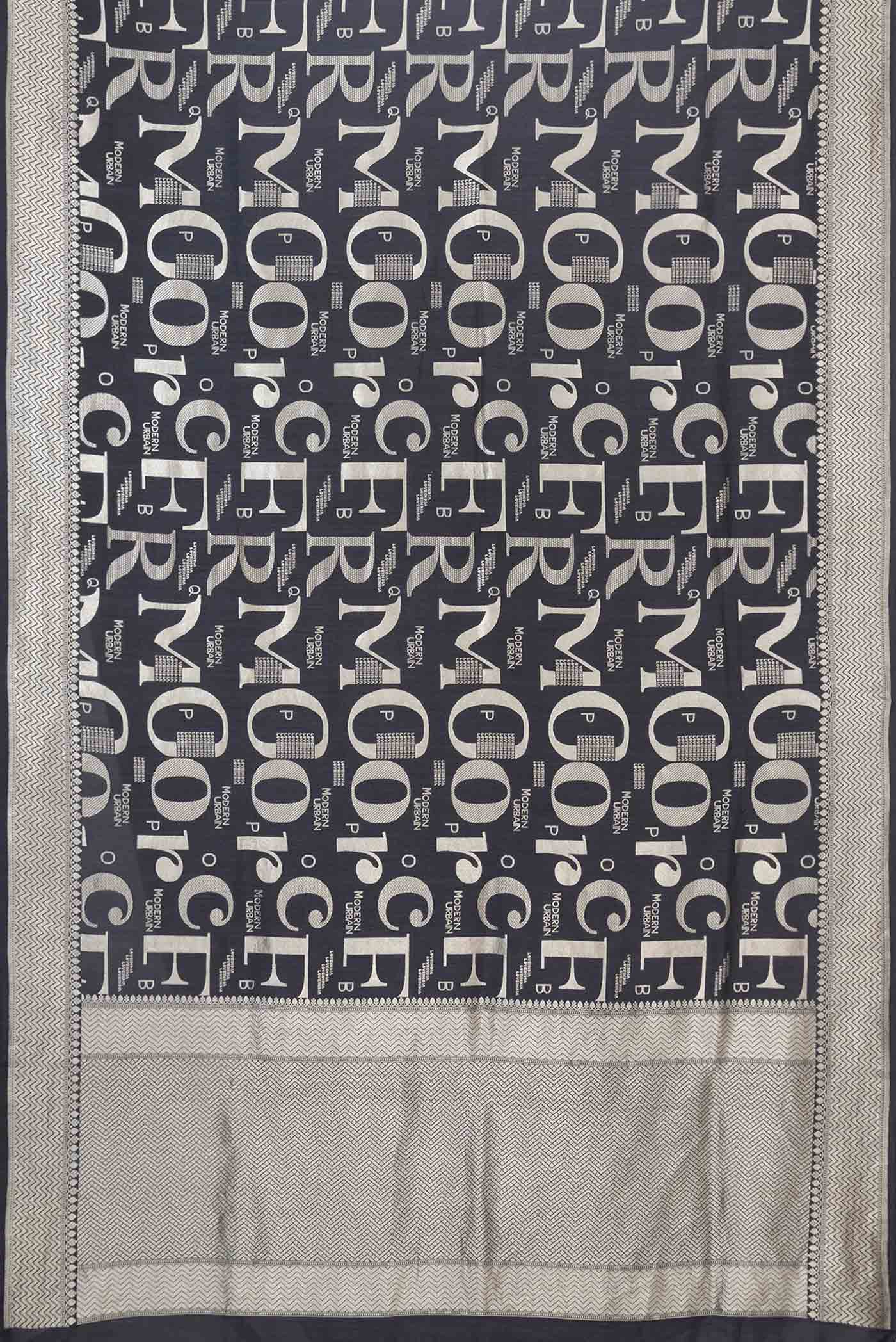 Black Dual Tone Banarasi Silk Saree - Image 6