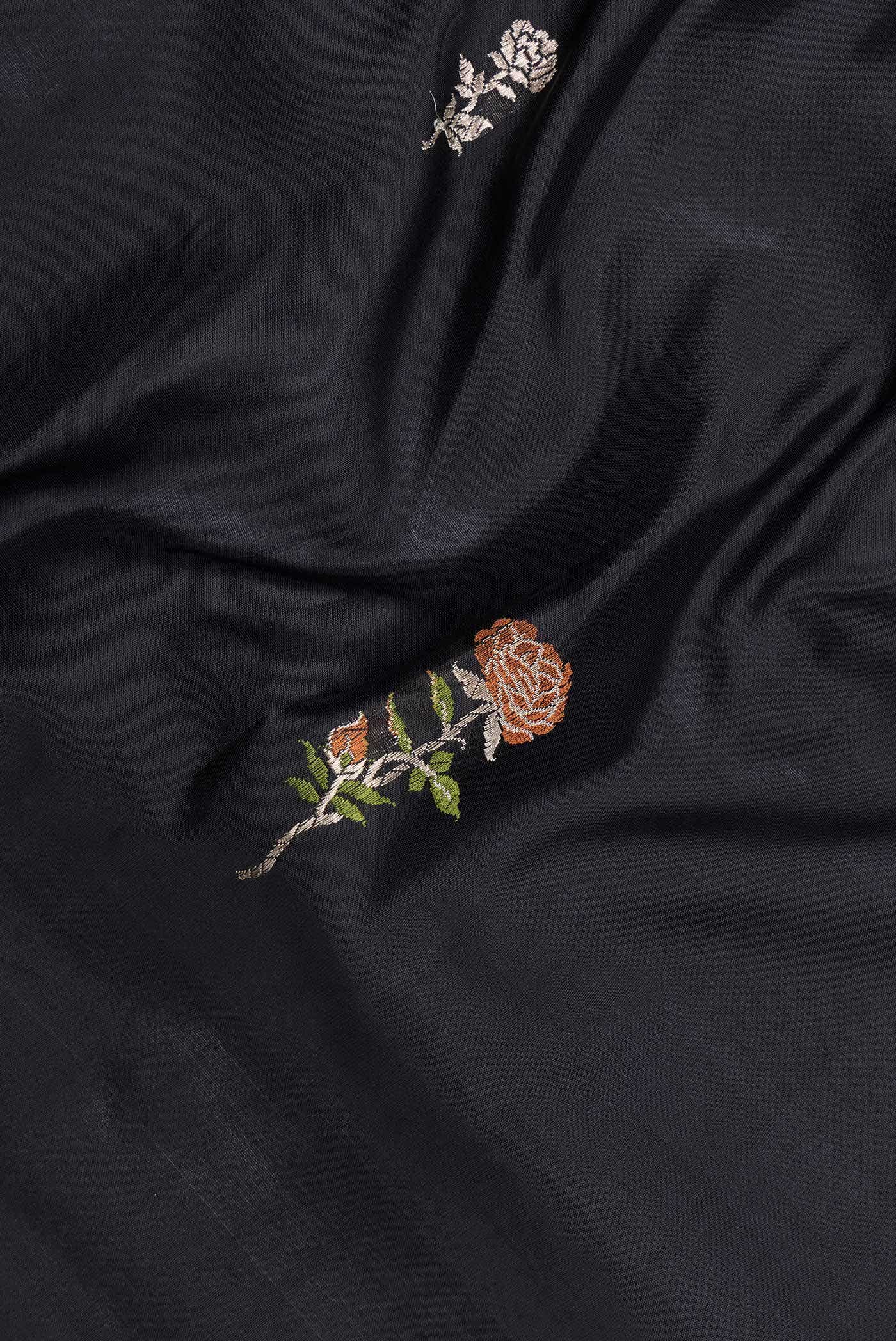 Black Dual Tone Banarasi Silk Saree - Image 3