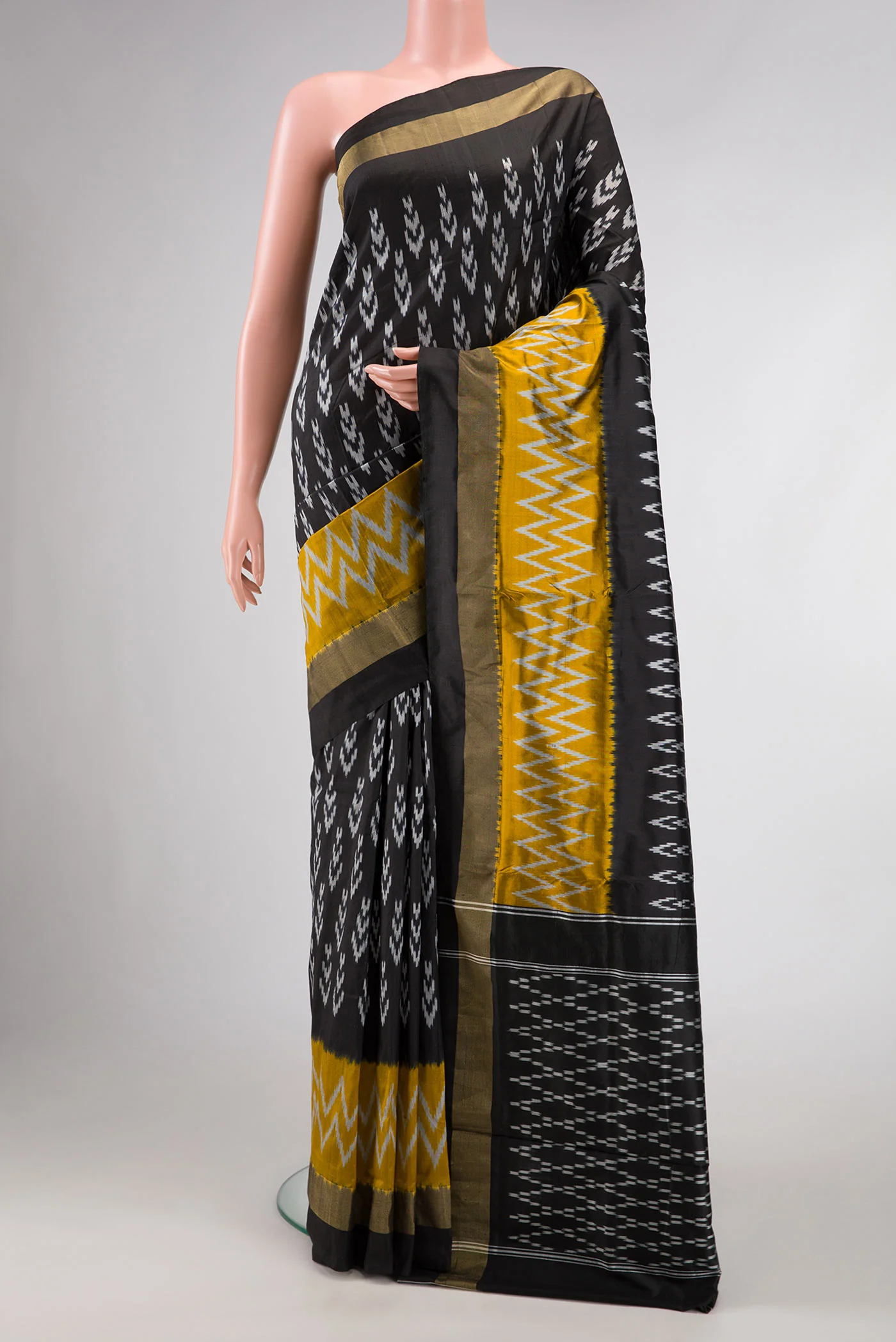 Black Pochampally Silk Saree