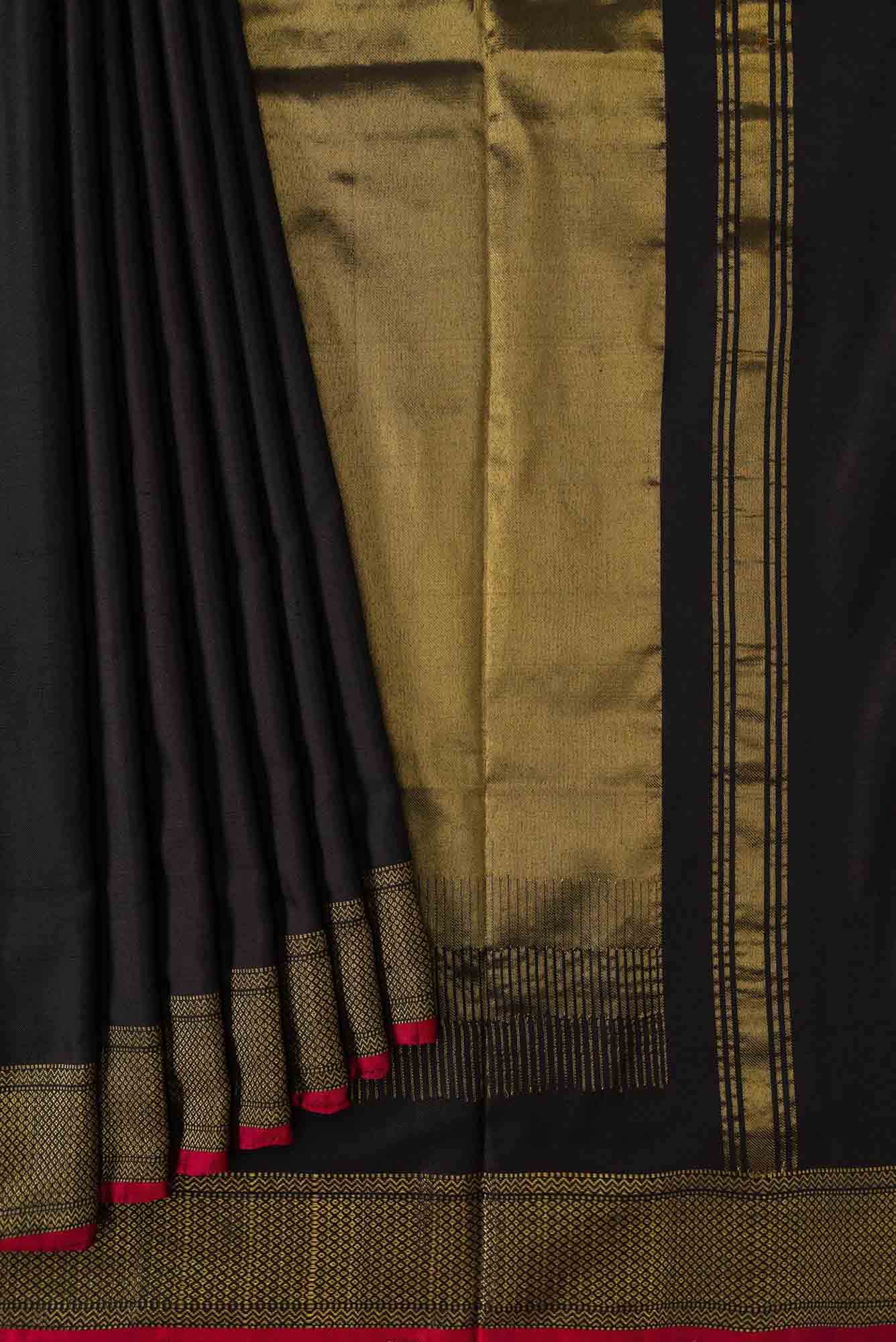 Black Dual Tone Double Ikat Saree - Image 2