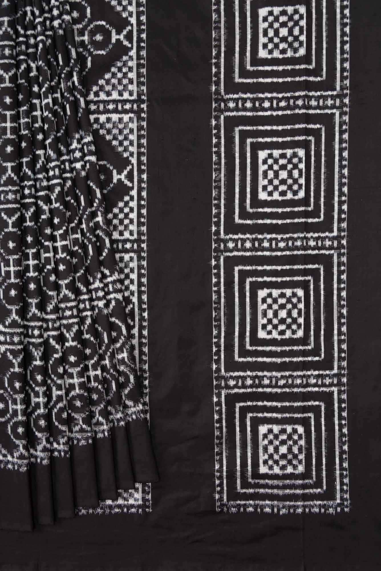 Black Dual Tone Double Ikat Saree - Image 2