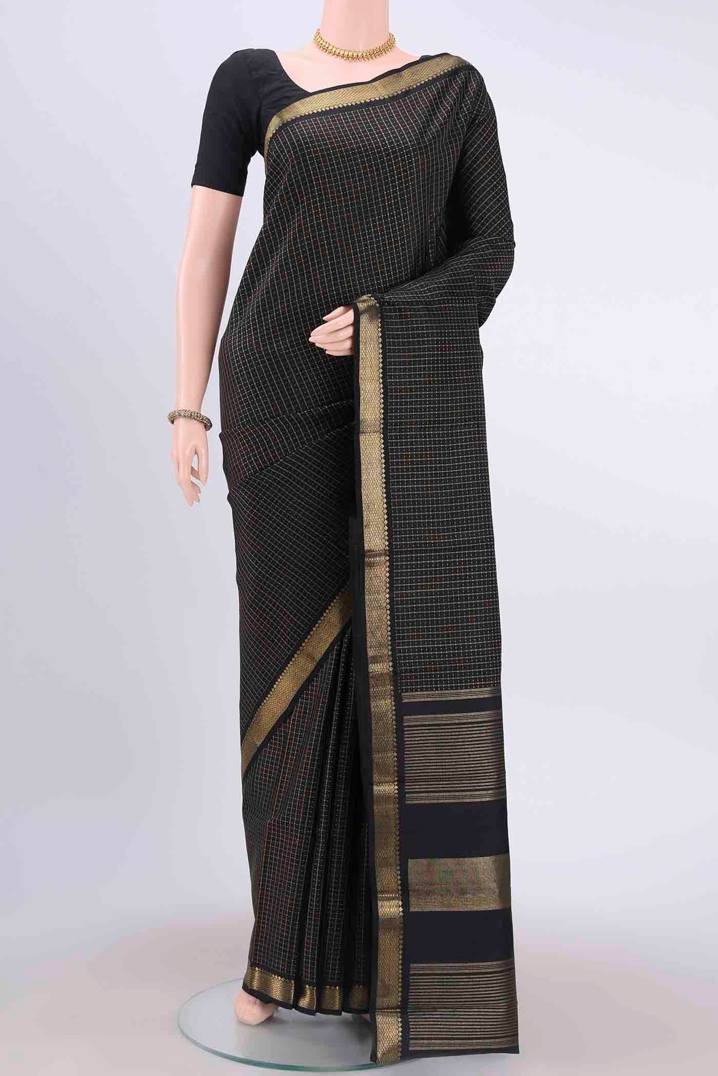 Black Dual Tone Kanjivaram Saree