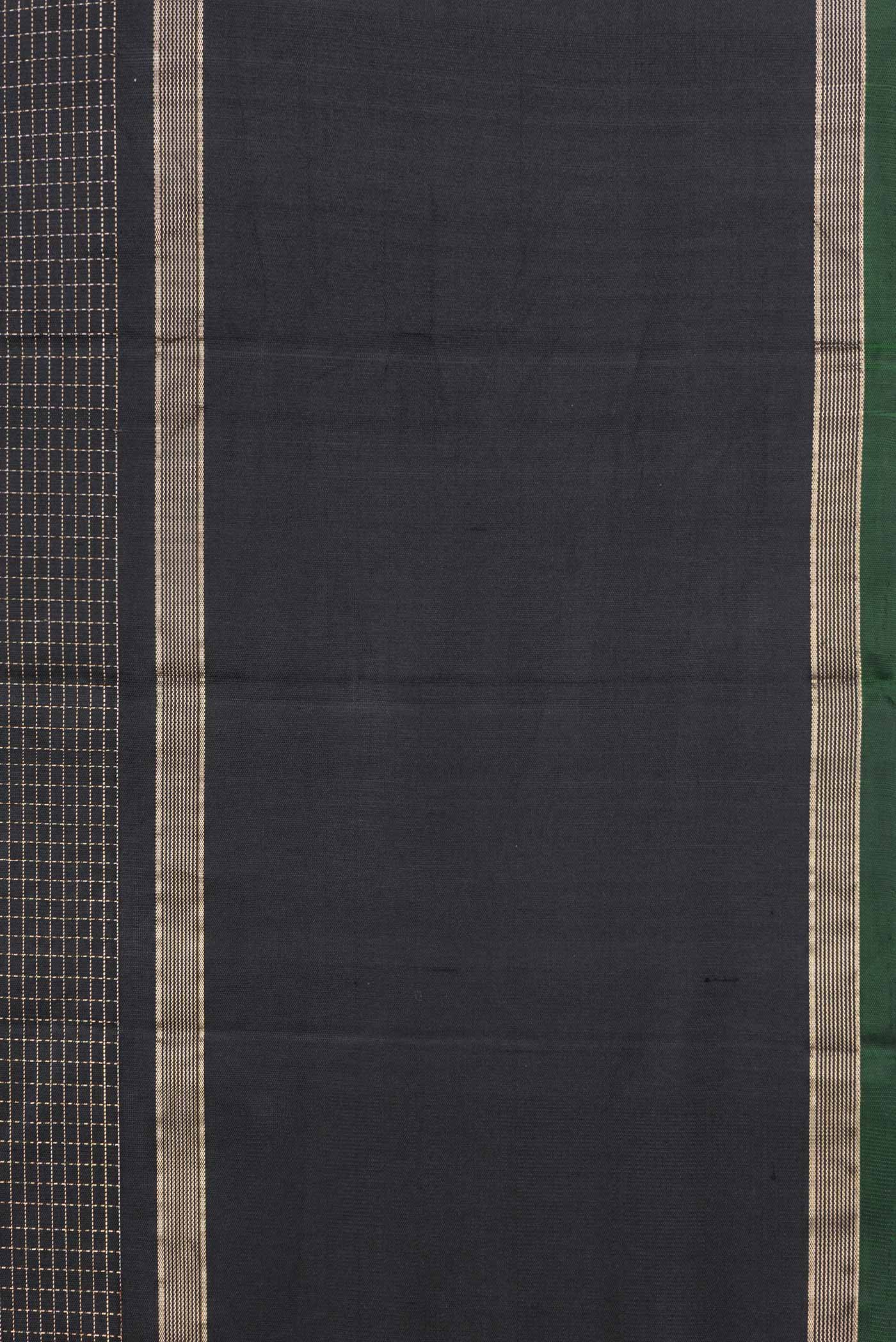 Black Dual Tone Kanchipuram Saree - Image 3