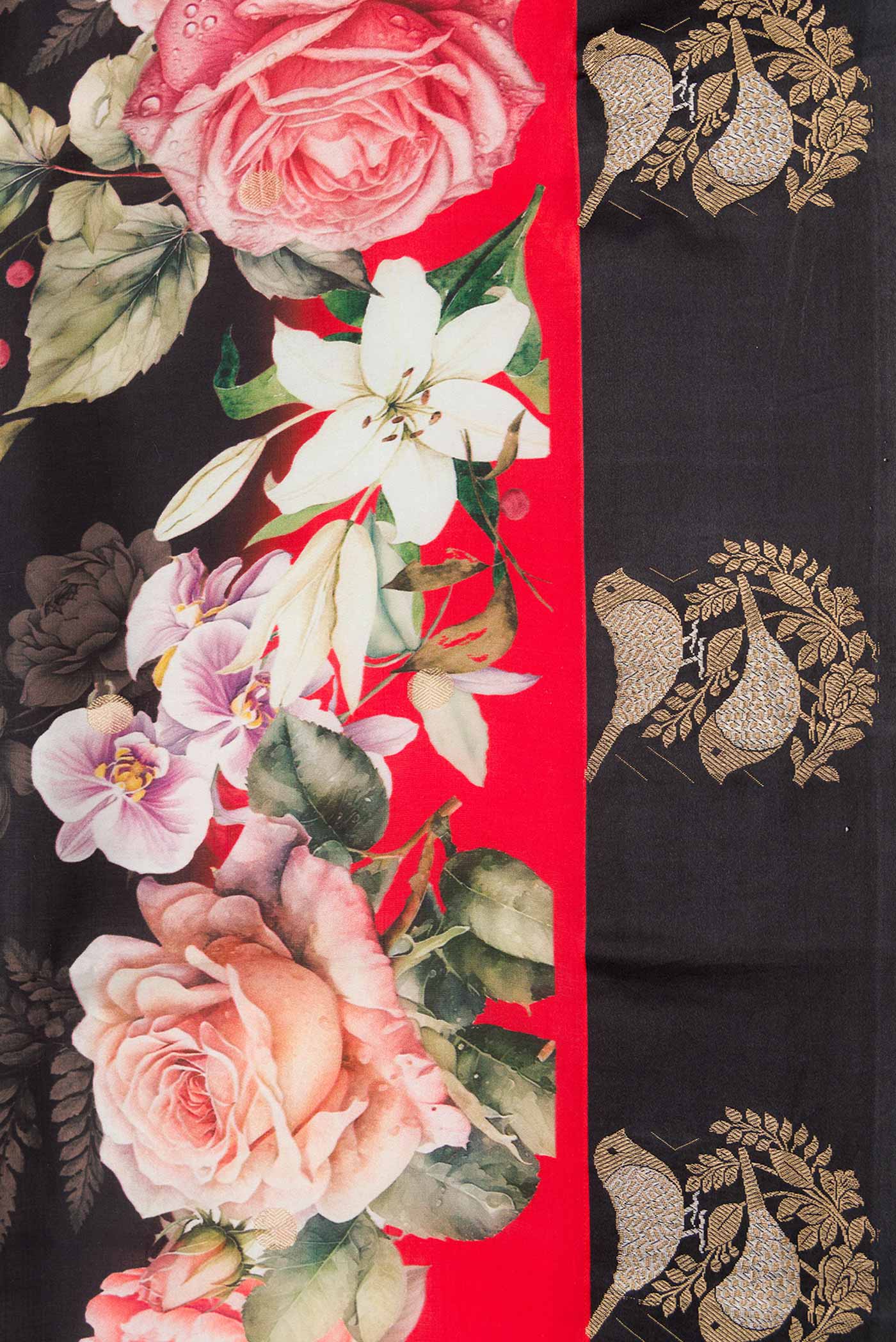 Black Dual Tone Kanjivaram Silk Saree - Image 3