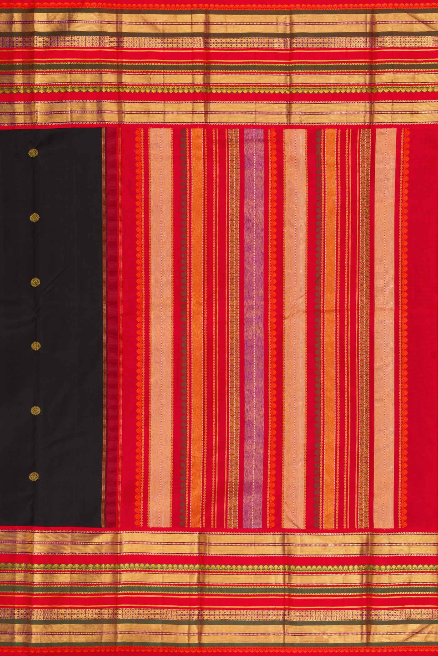 Black Dual Tone Kanjivaram Silk Saree - Image 7