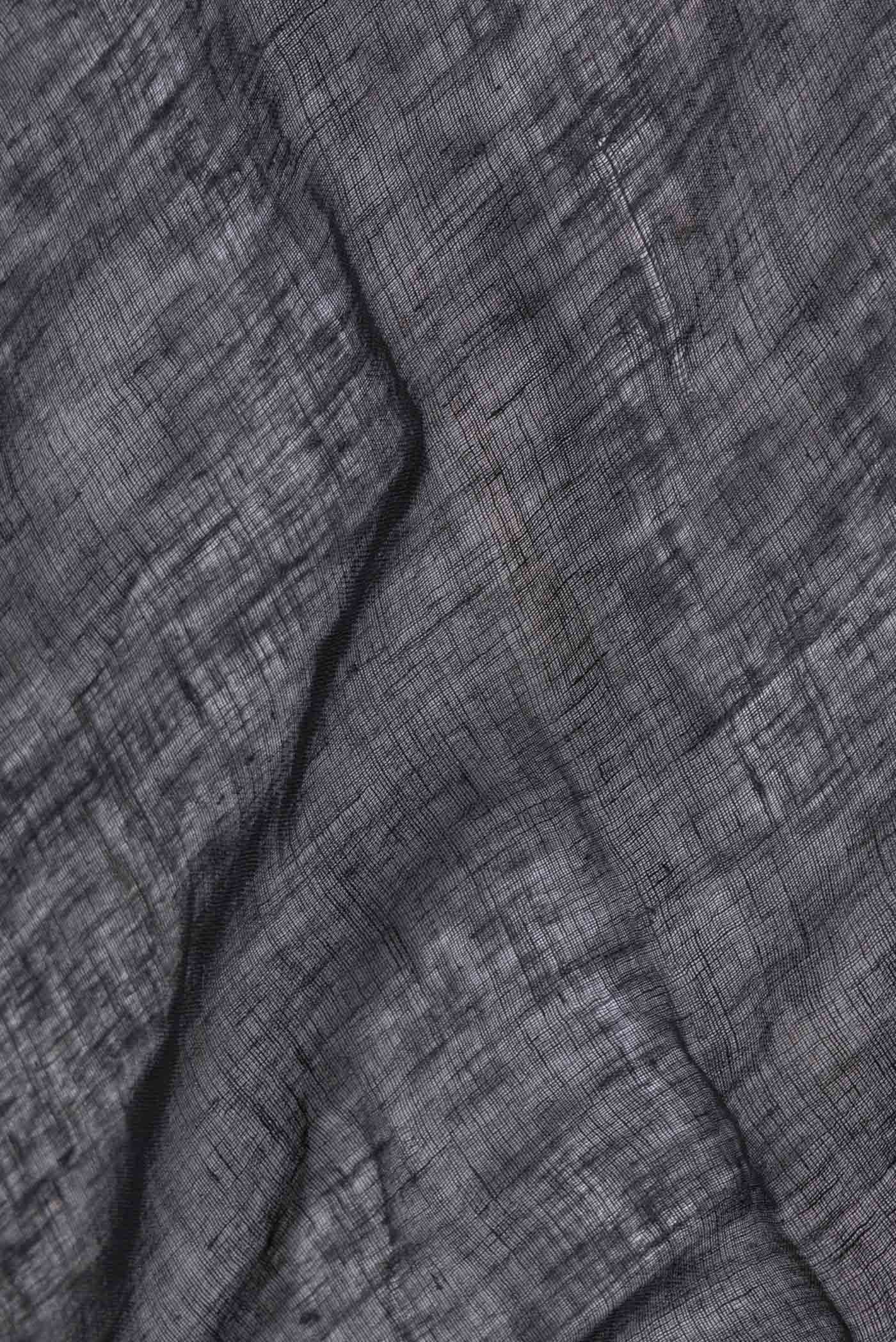 Black Linen Saree - Image 2