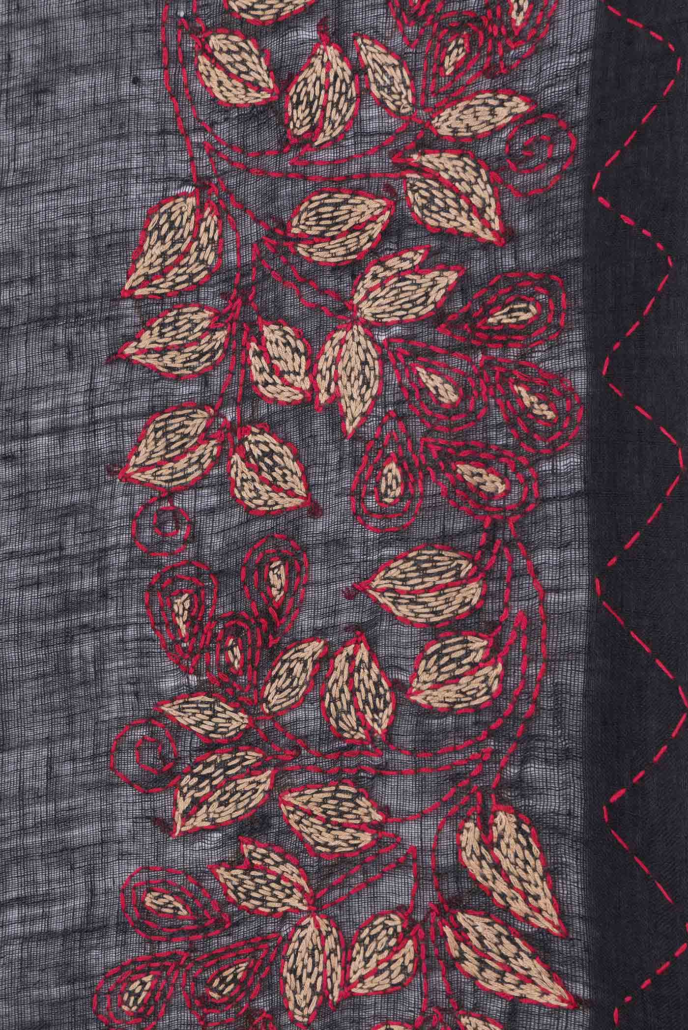 Black Linen Saree - Image 3