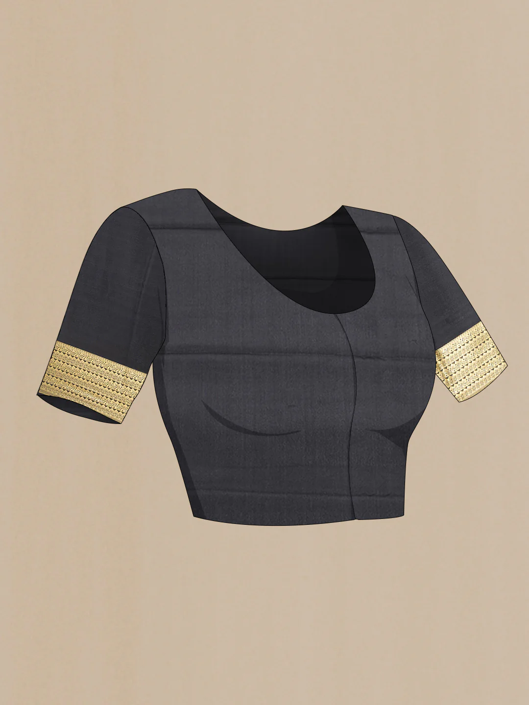 Black Dual Tone Mysore Crepe Saree - Image 4
