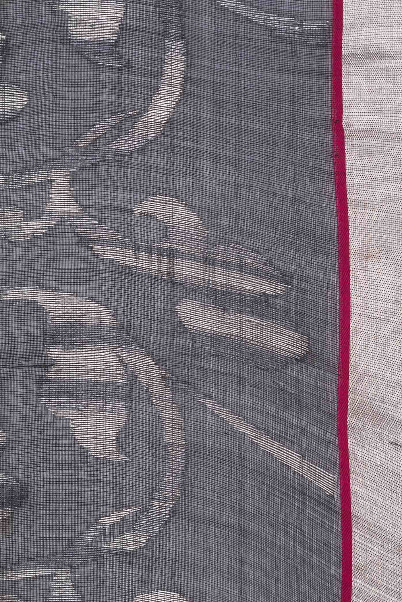Black Dual Tone Organza Silk Saree - Image 3