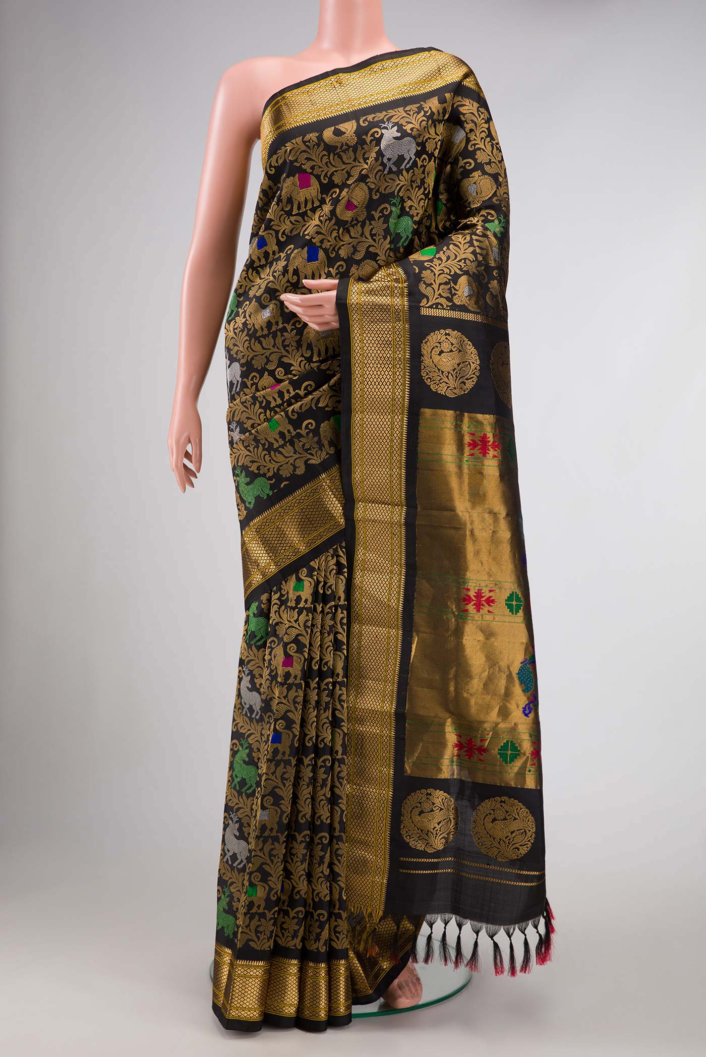 Black Paithani Silk Saree