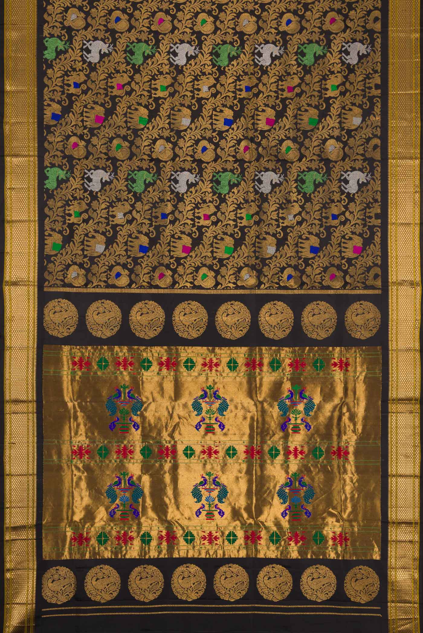 Black Paithani Silk Saree - Image 6