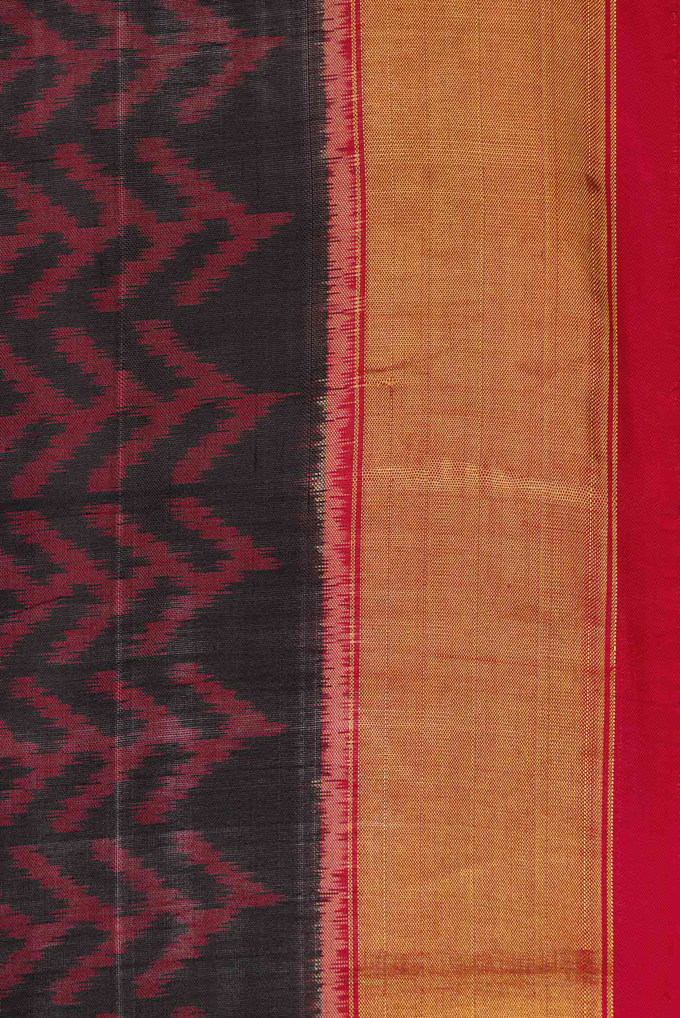 Black Dual Tone Rajkot Patola Silk Saree - Image 3