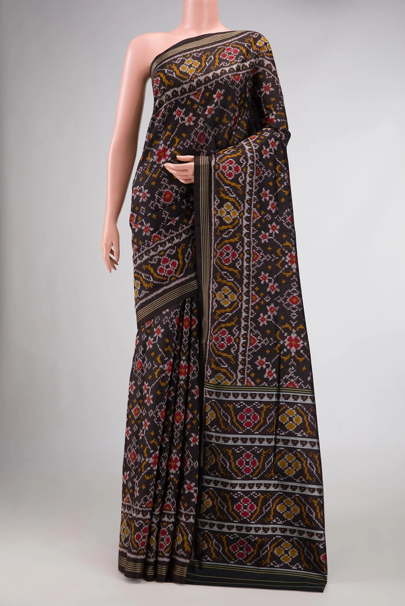 Black Rajkot Patola Silk Saree