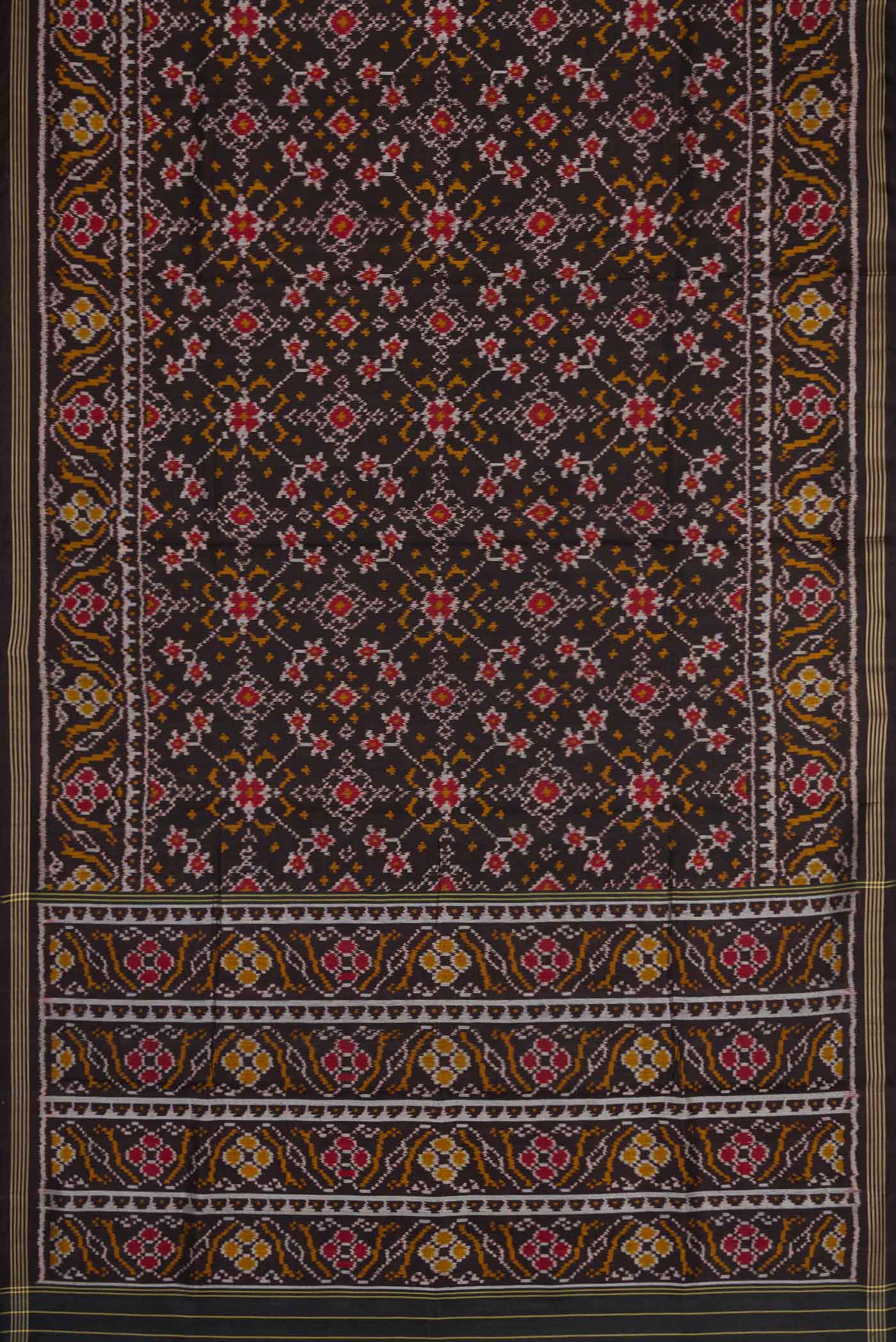Black Rajkot Patola Silk Saree - Image 6
