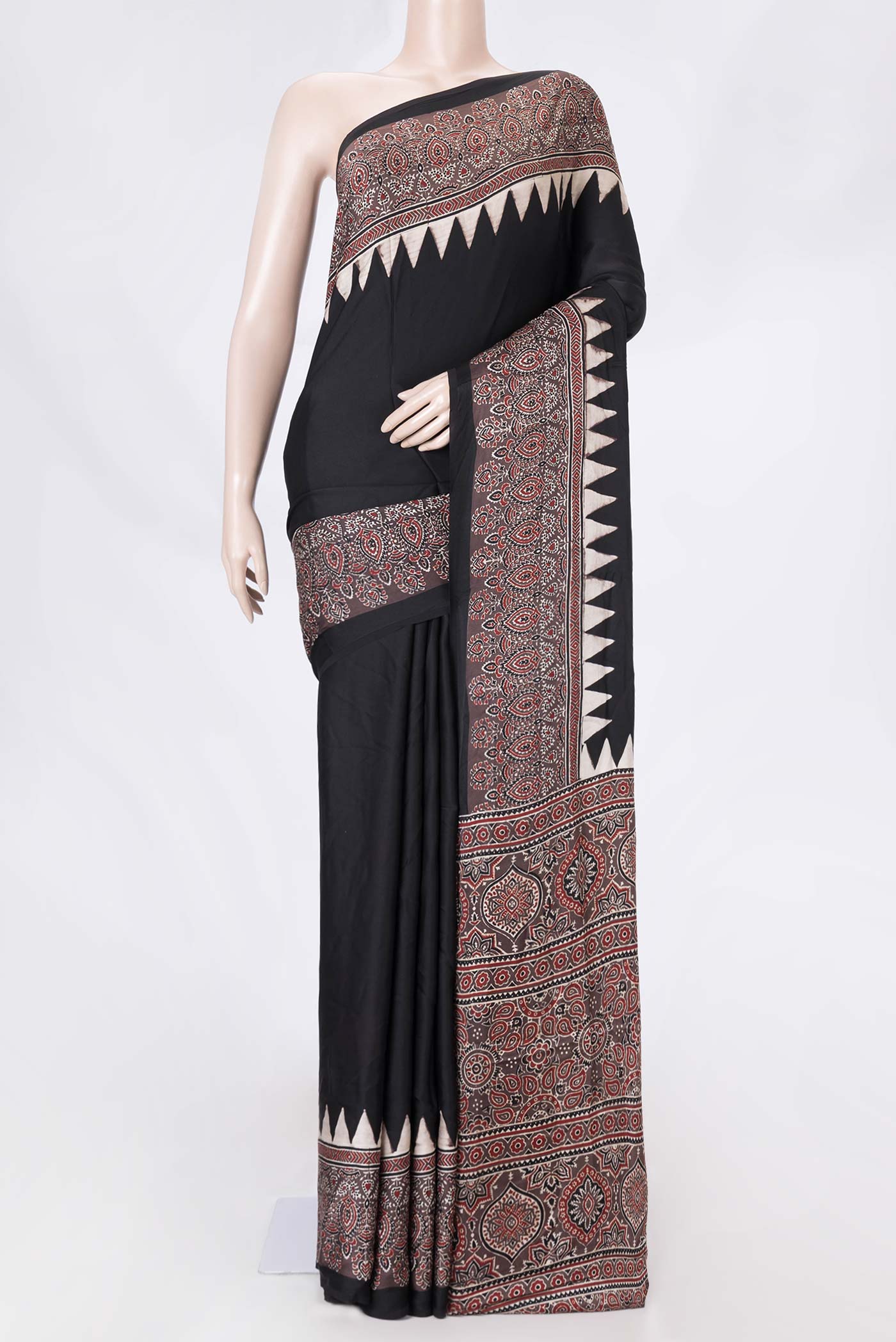 Black Dual Tone Satin Silk Saree
