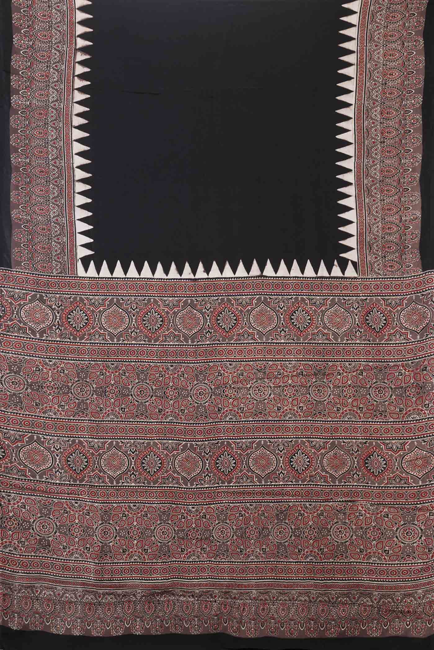 Black Dual Tone Satin Silk Saree - Image 3