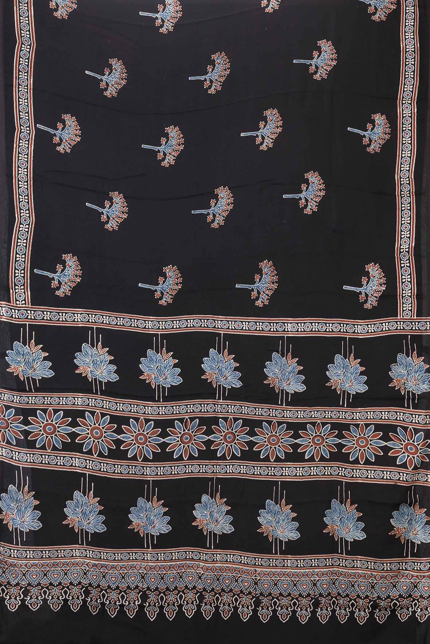 Black Dual Tone Satin Silk Saree - Image 3