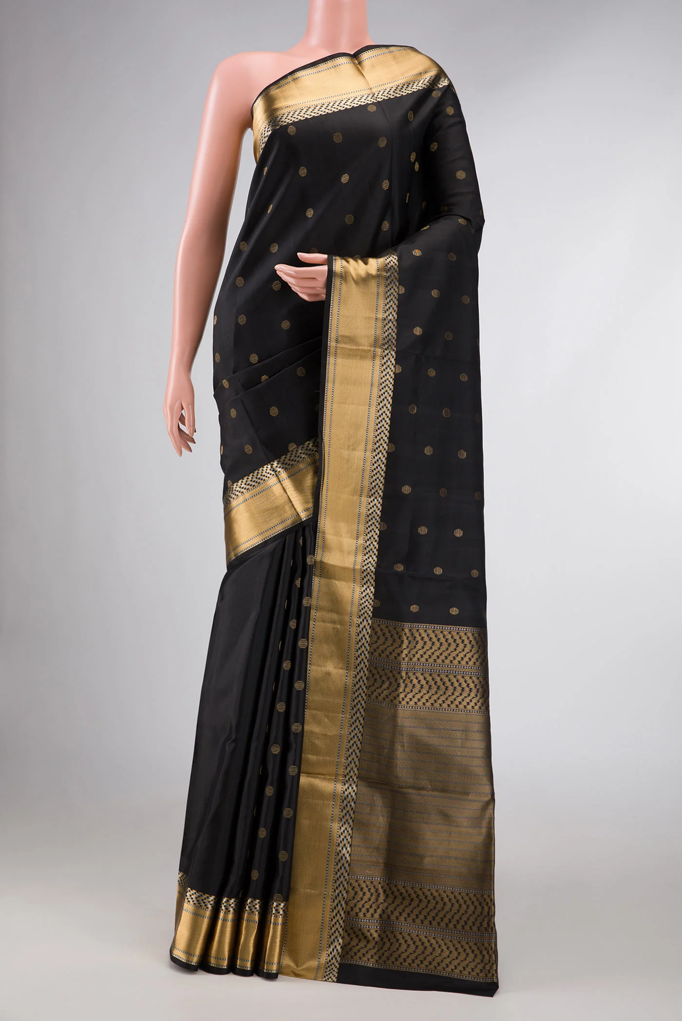 Black Dual Tone Soft Silk Saree
