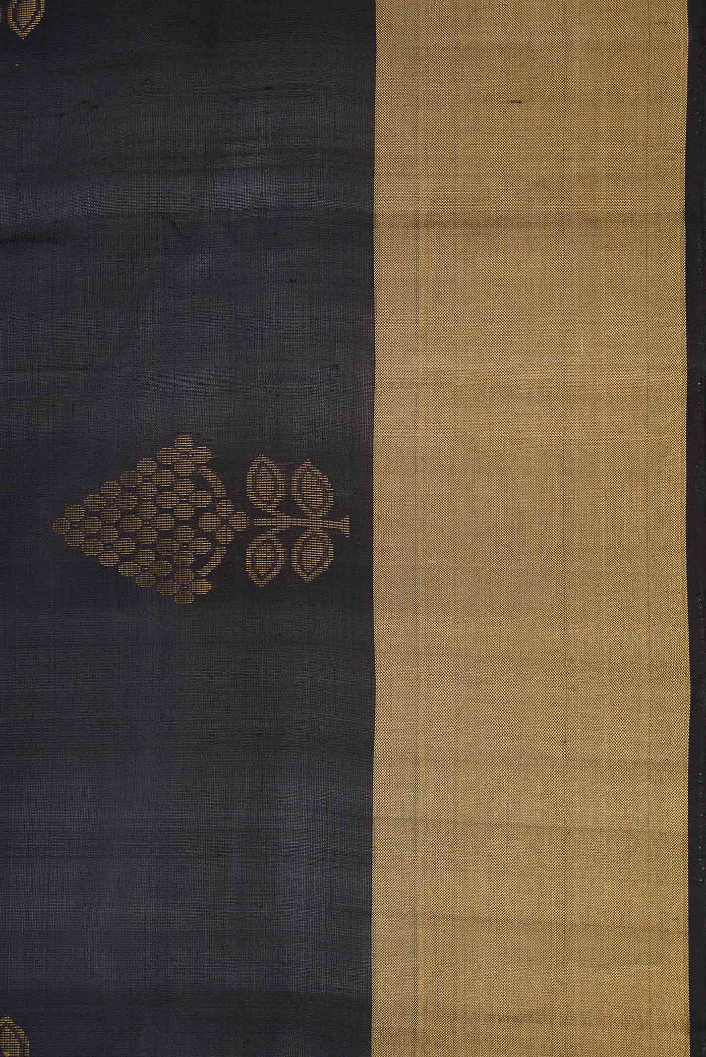 Black Dual Tone Soft Silk Saree - Image 3