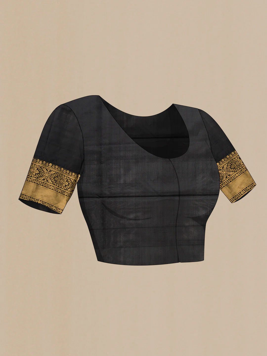 Black Dual Tone Soft Silk Saree - Image 5