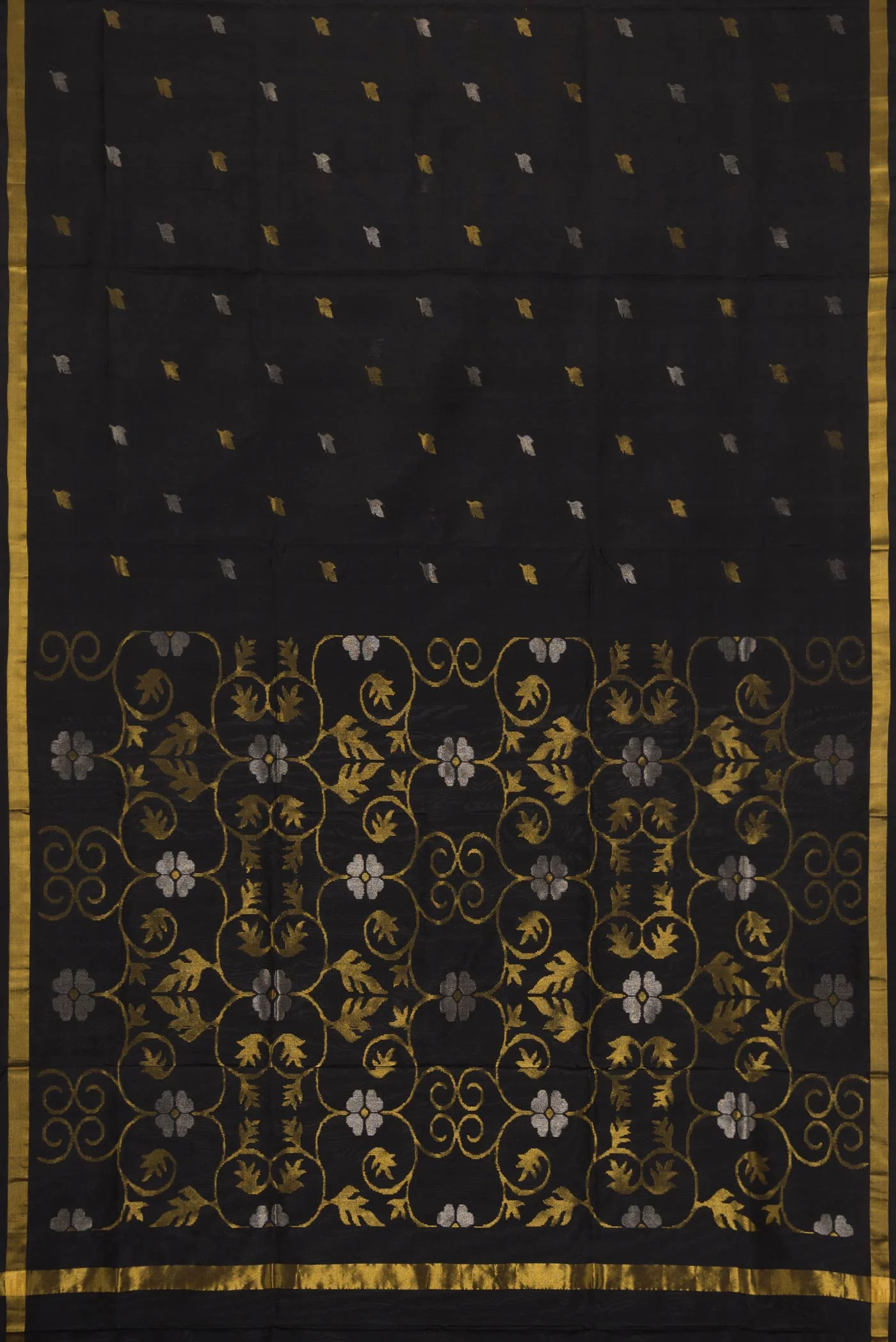 Black Dual Tone Uppada Silk Saree - Image 6