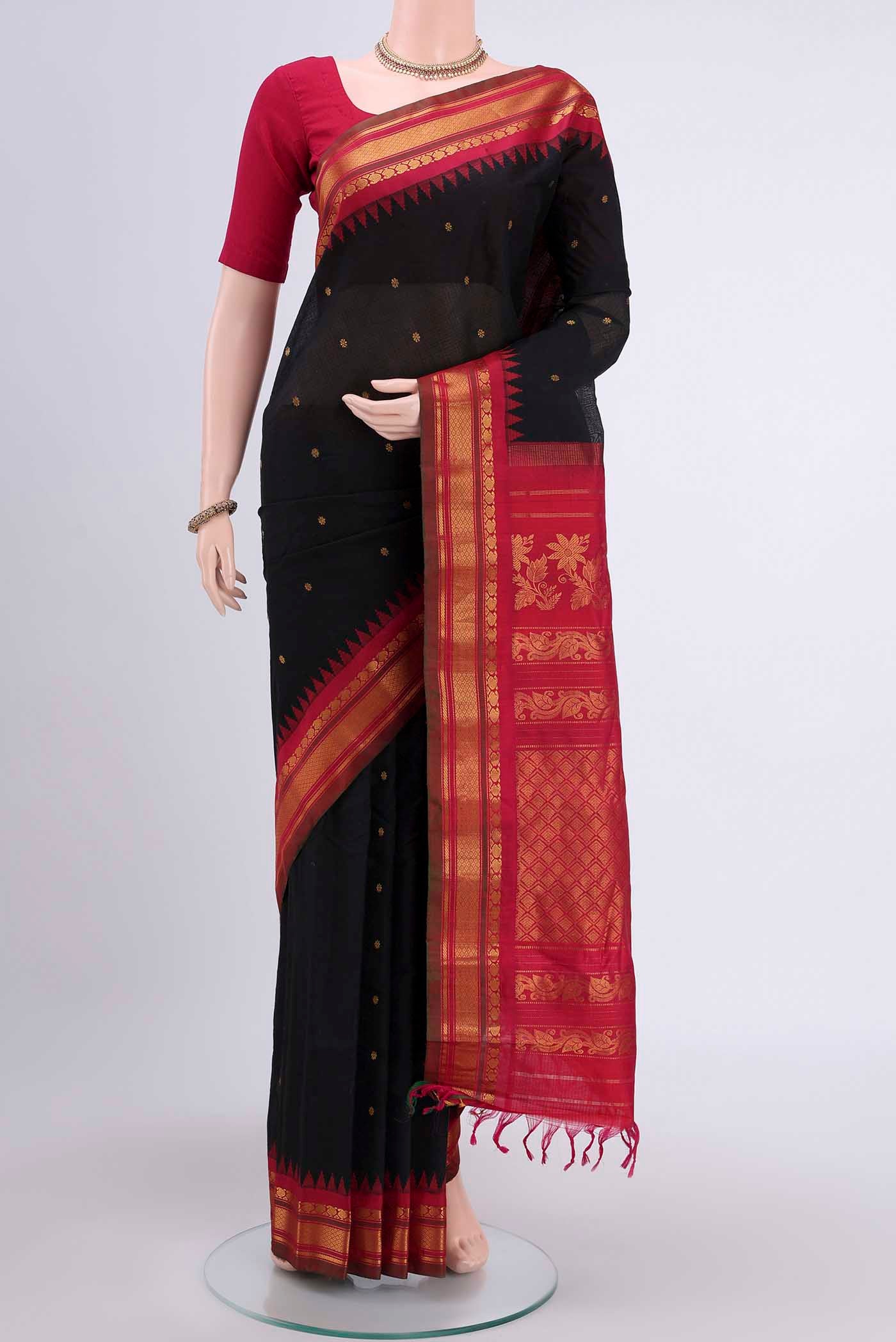 Black Gadwal Silk Saree