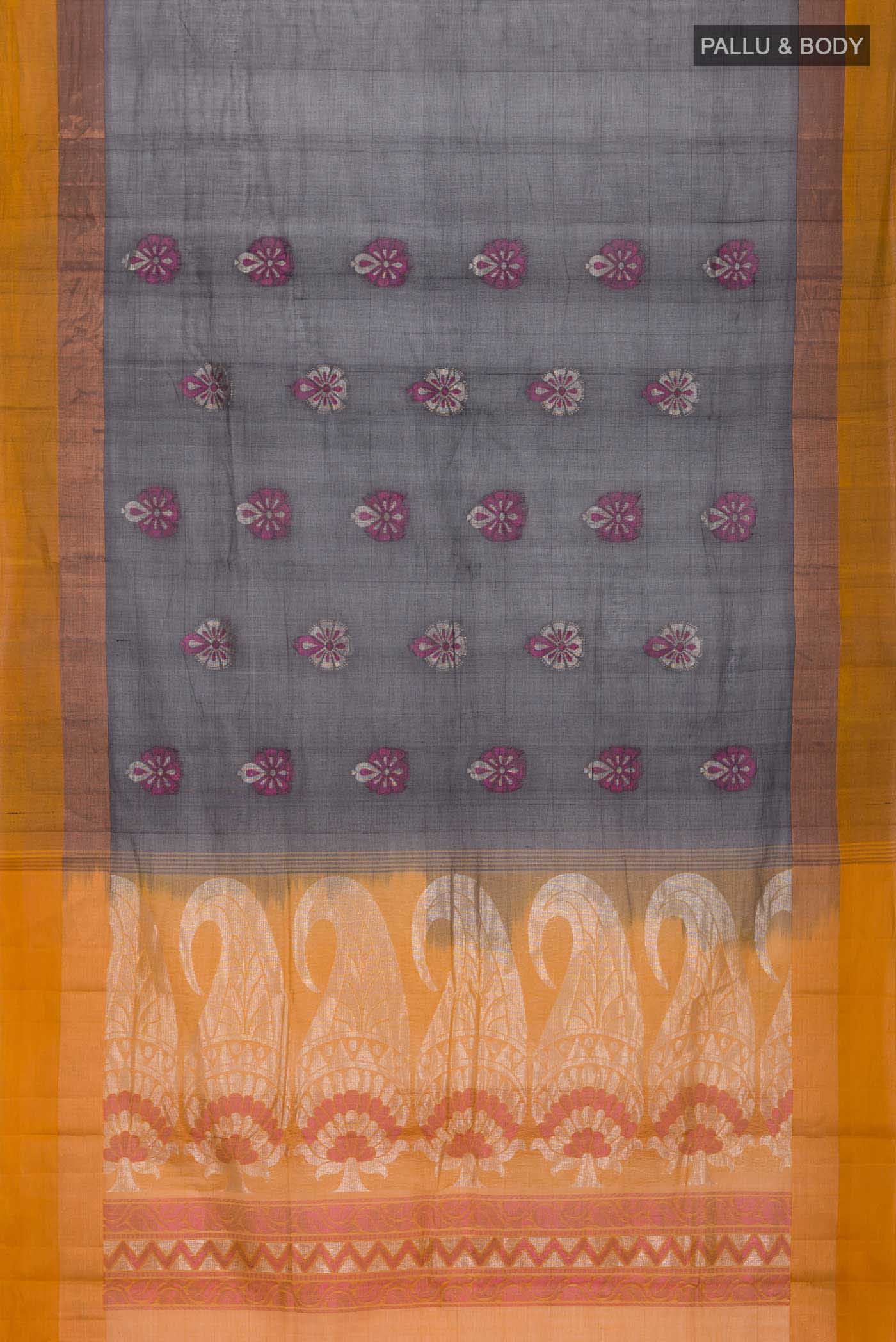 Black Kanchi Cotton Saree - Image 3