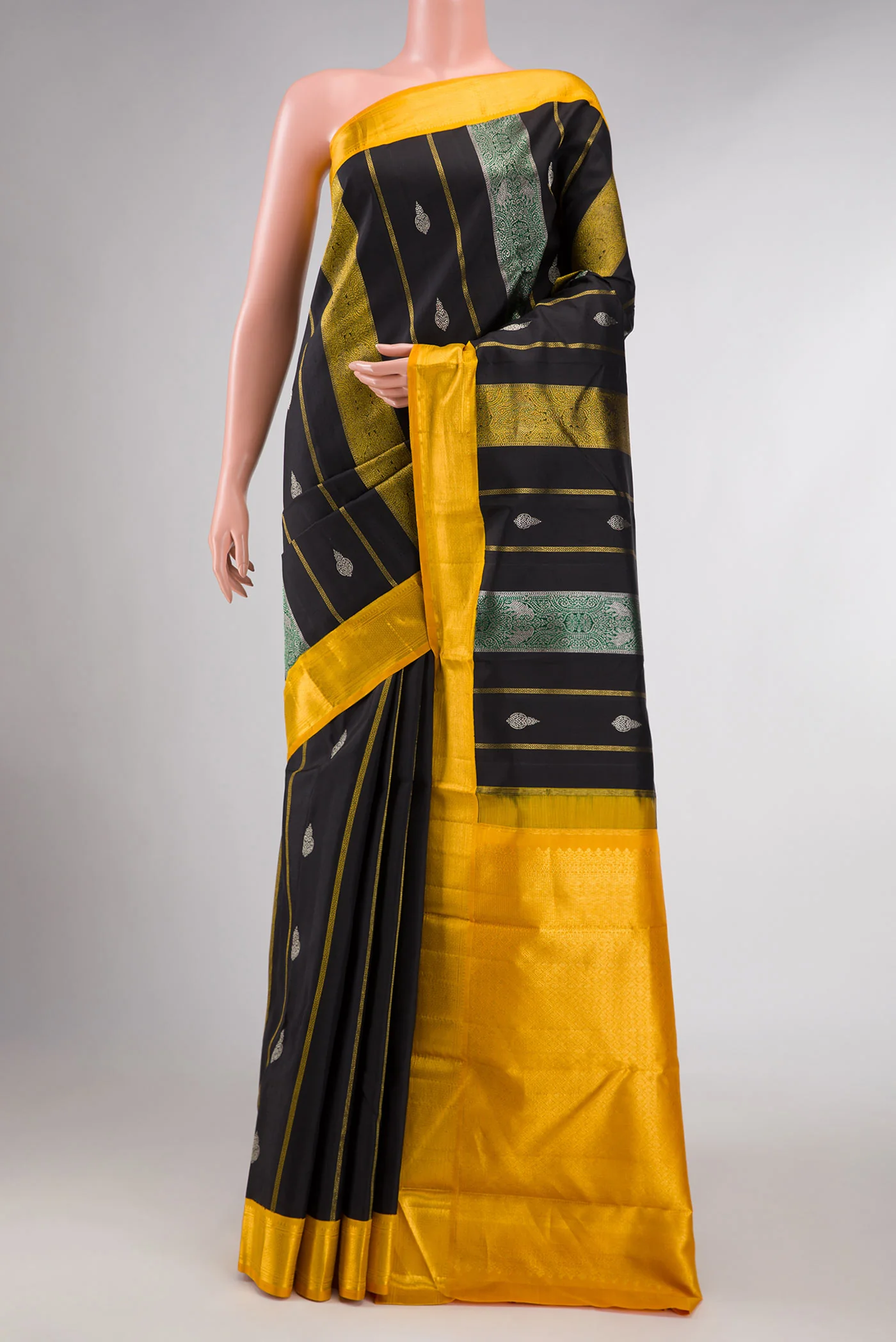 Black Kanjivaram Silk Saree