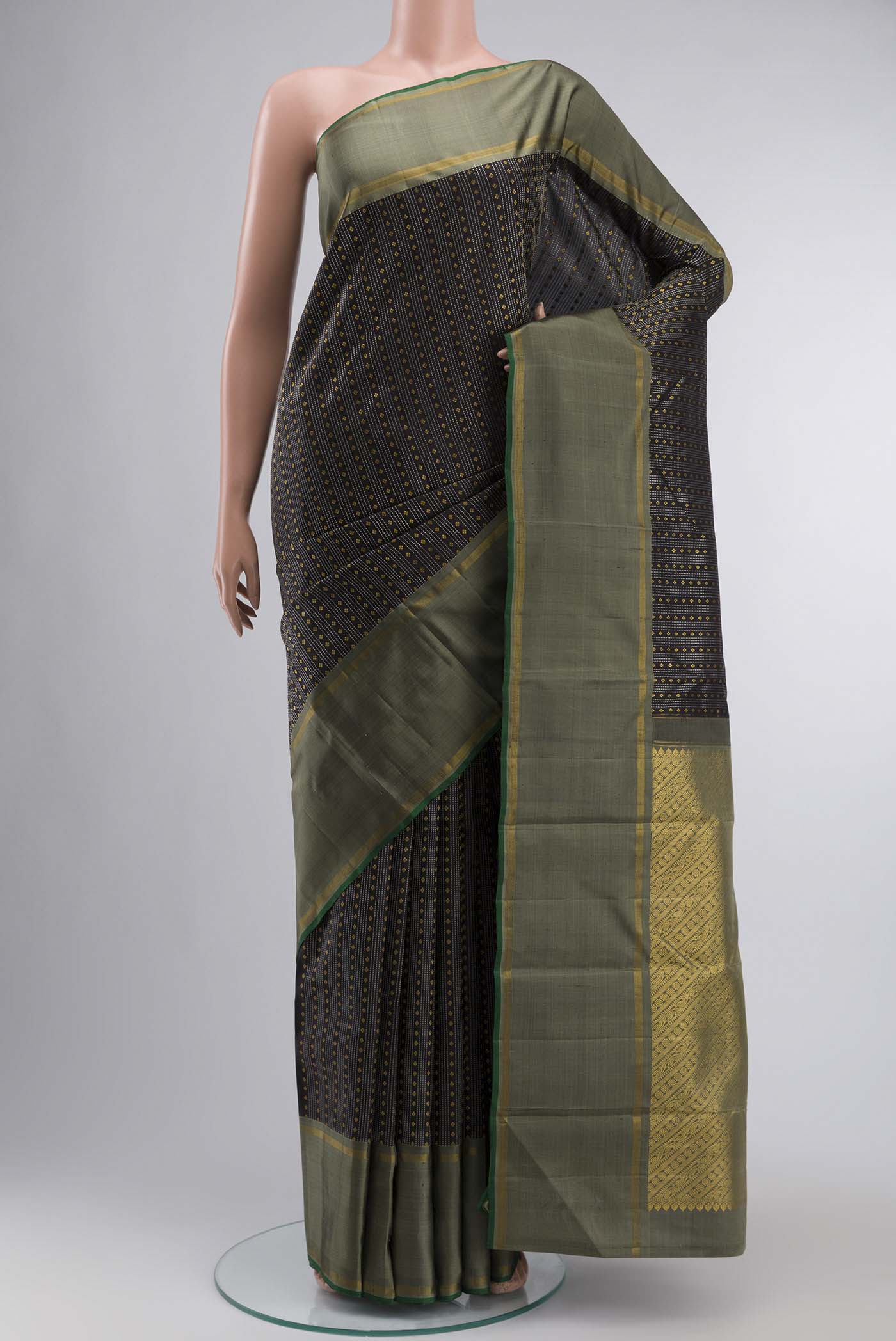 Black Kanchipuram Silk Saree