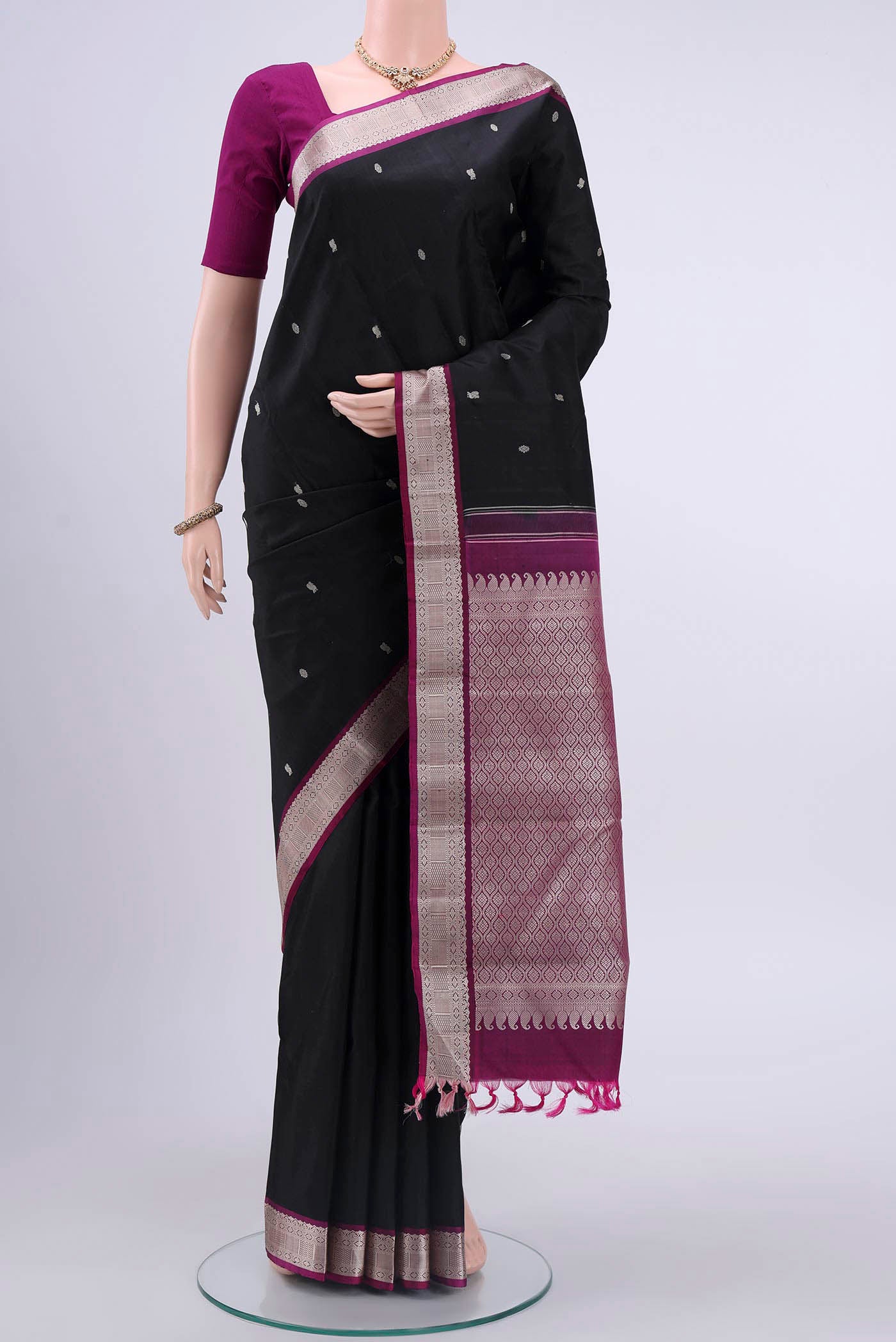 Black Kanchipuram Silk Saree