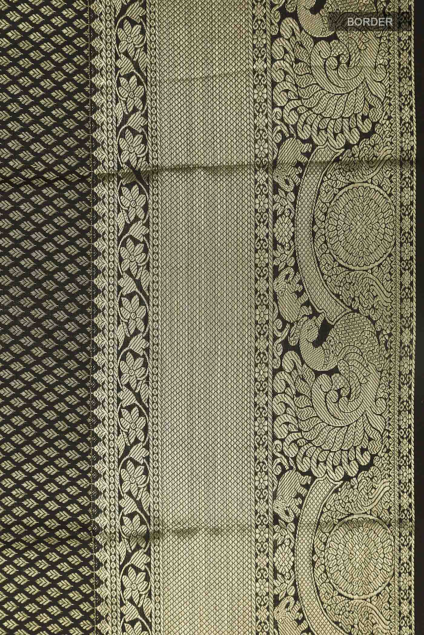 Black Kanchipuram Silk Saree - Image 3