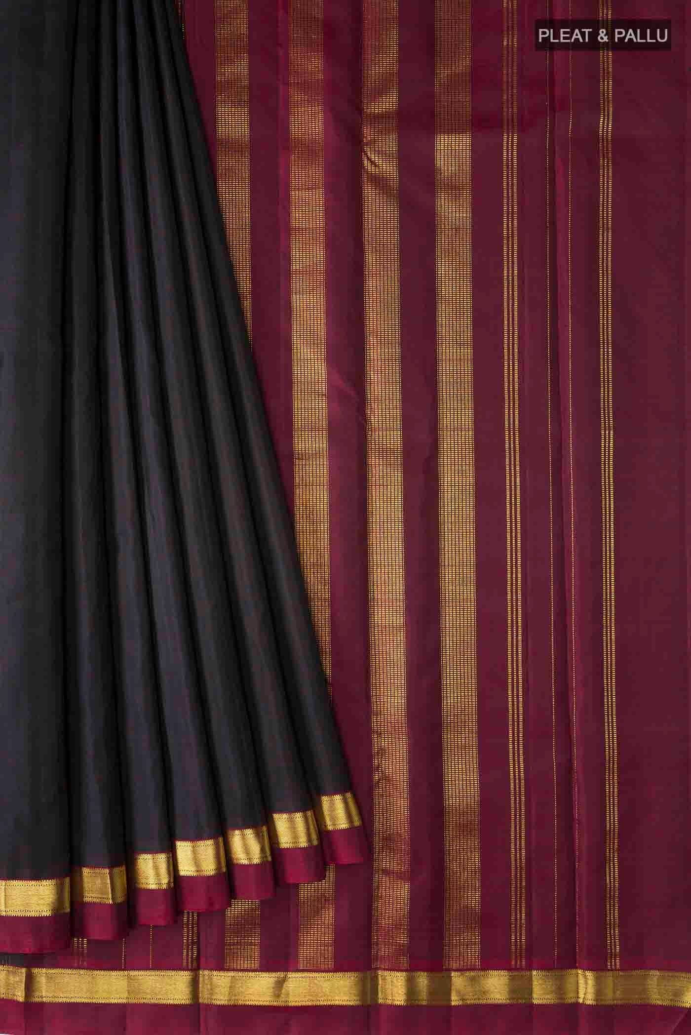 Black Kanjivaram Silk Saree - Image 4
