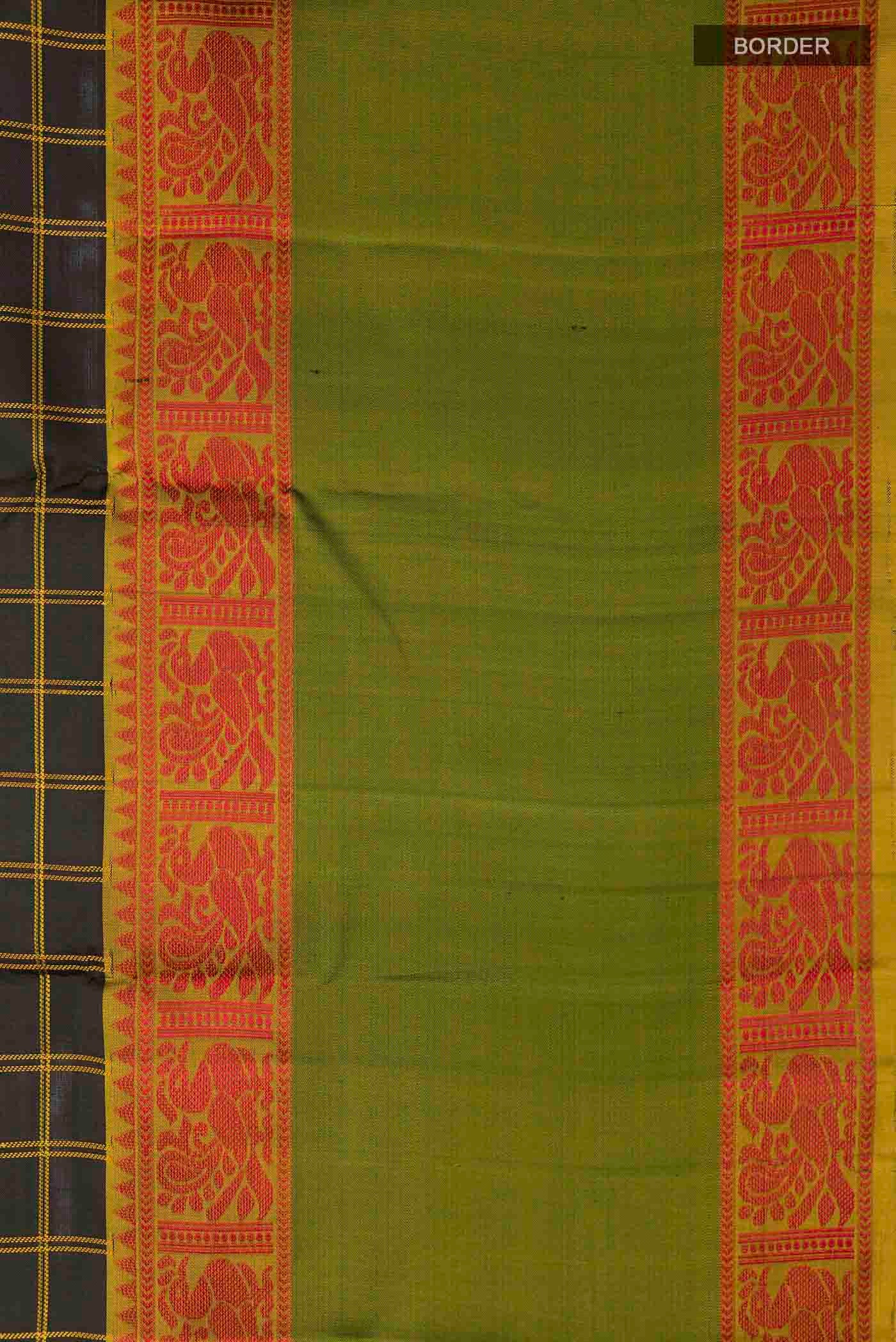 Black Kanchipuram Silk Saree - Image 3