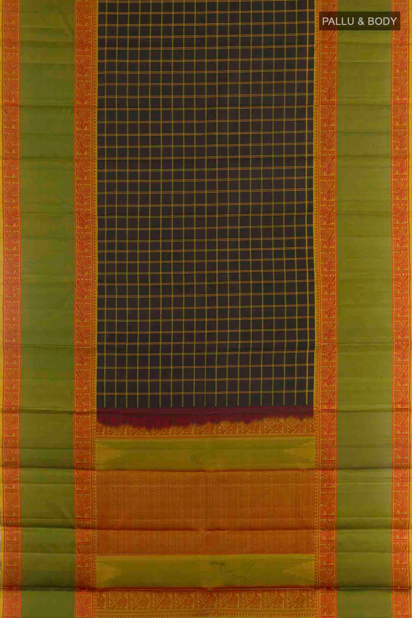 Black Kanchipuram Silk Saree - Image 6
