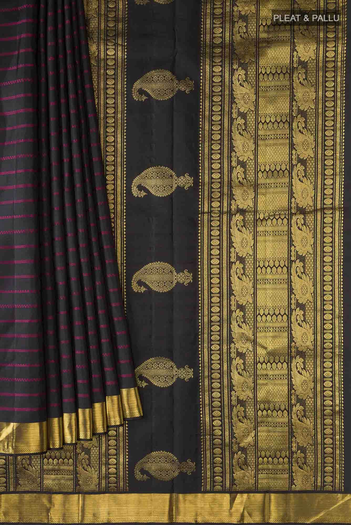 Black Kanjivaram Silk Saree - Image 2
