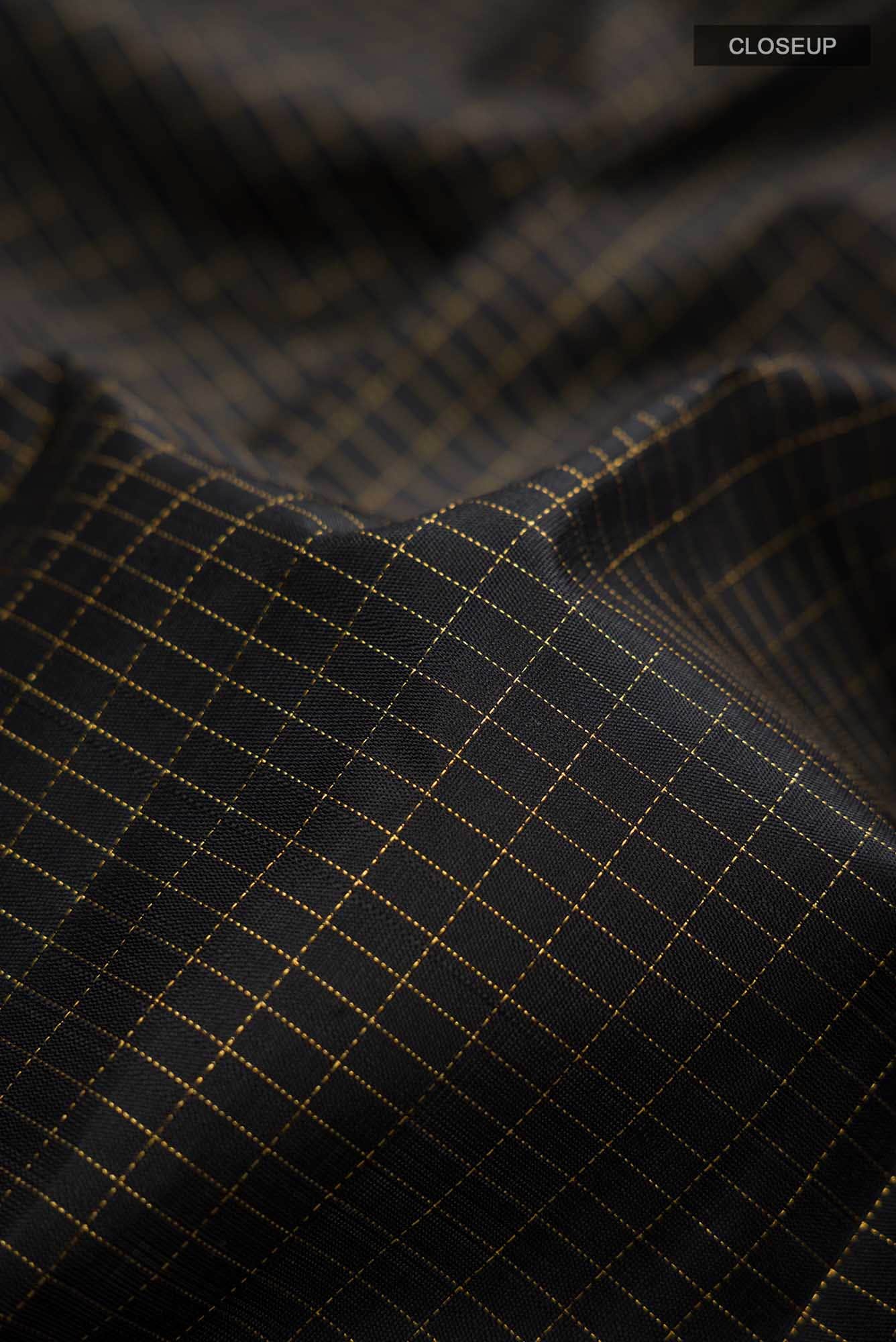 Black Kanchipuram Silk Saree - Image 3