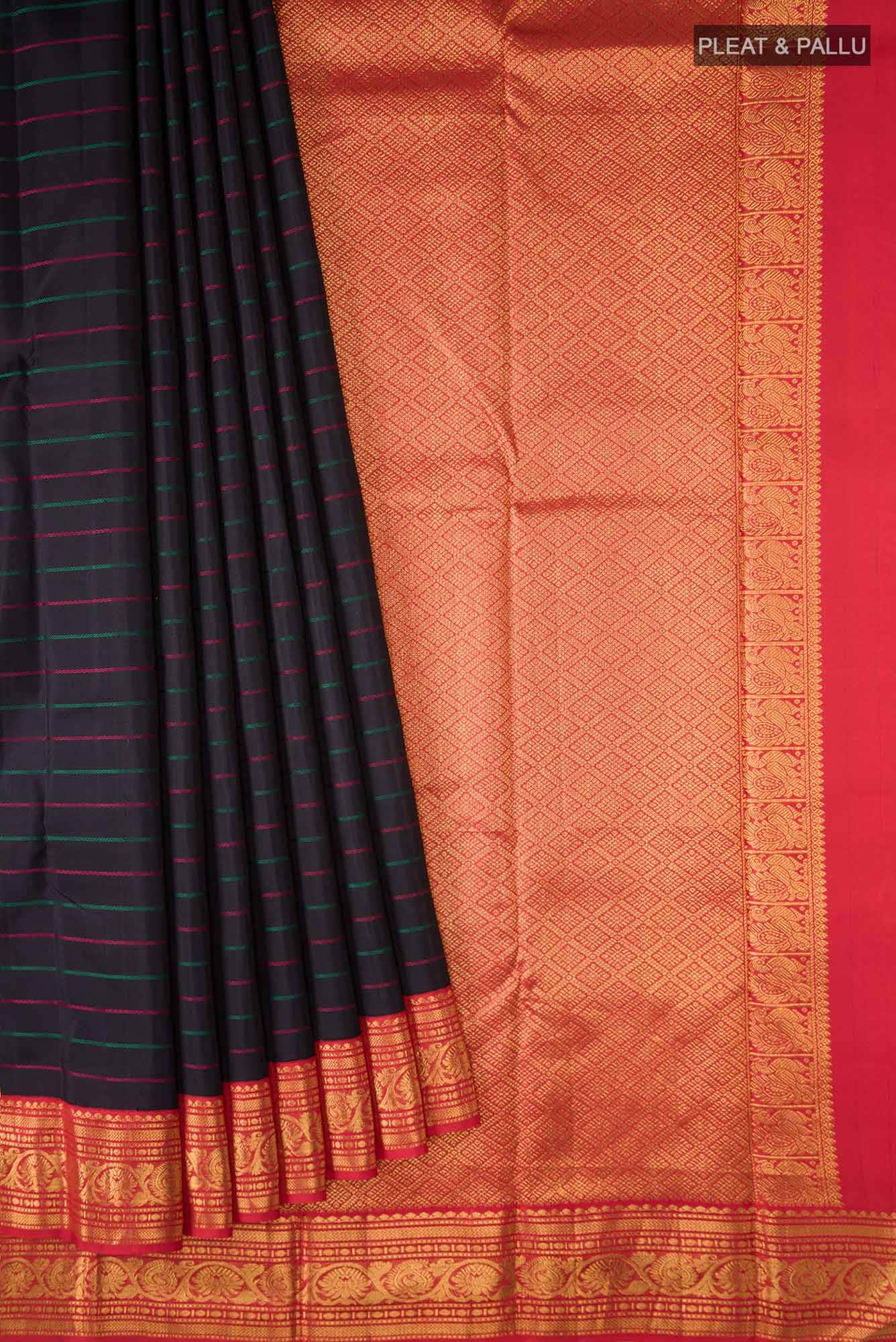 Black Kanjivaram Silk Saree - Image 2