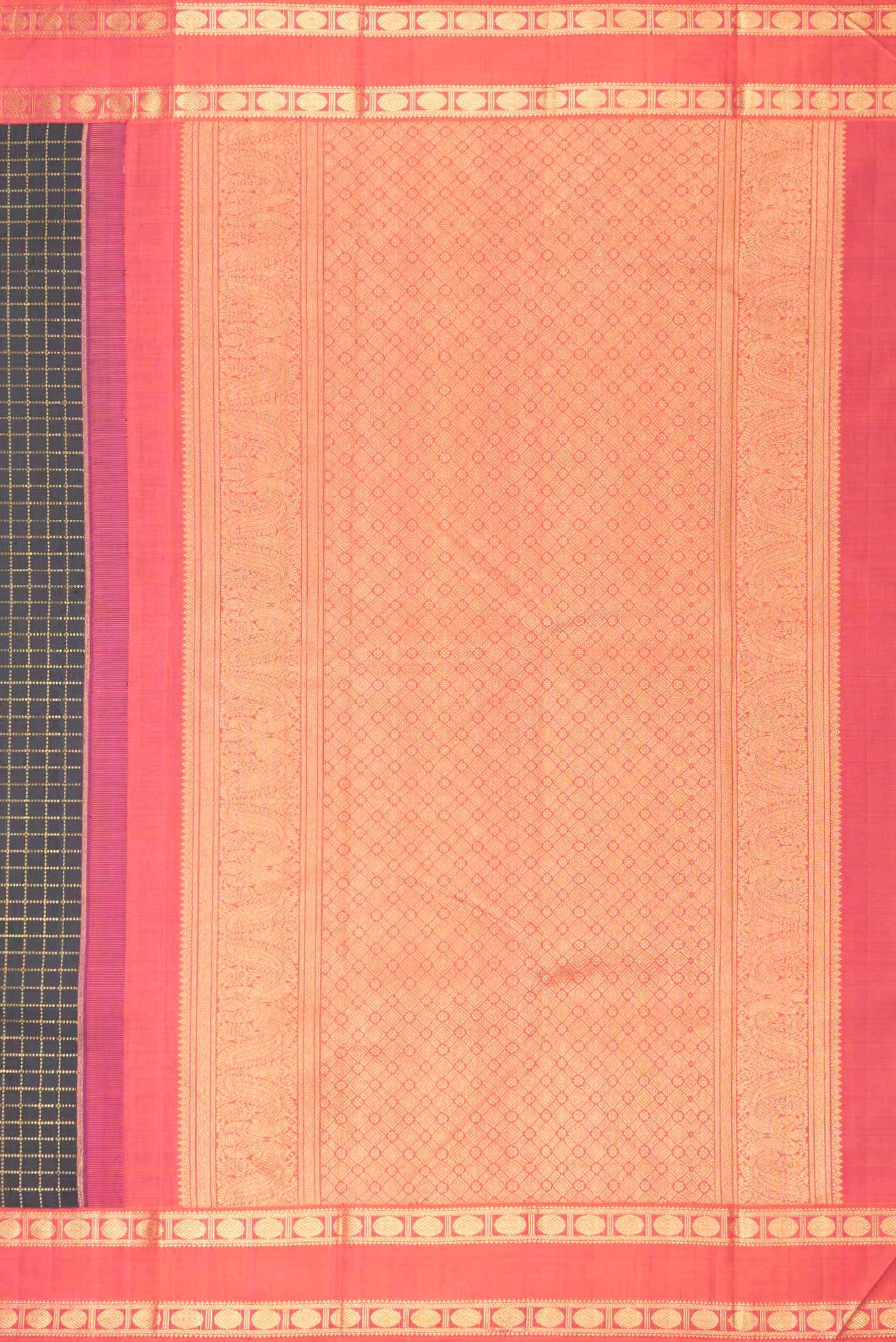 Pure Silk Pure Zari Black Kanchipuram Saree - Image 5