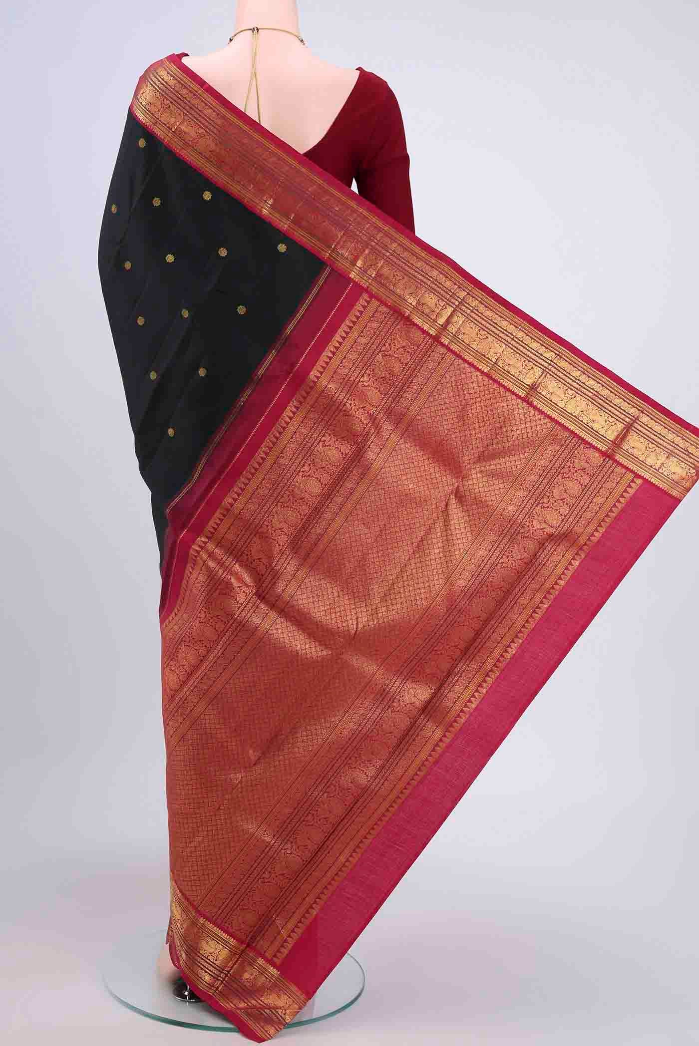Black Kanjivaram Saree - Image 3