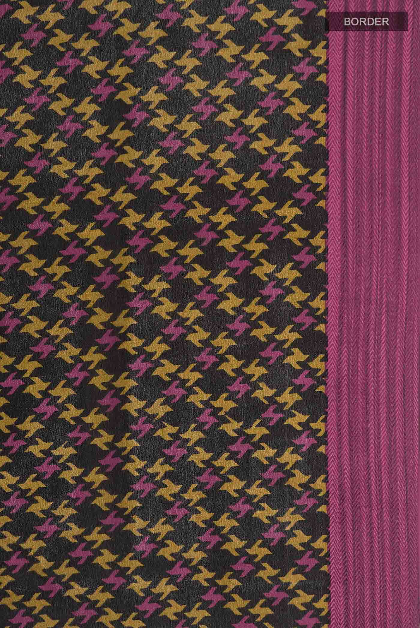 Black Mysore Crepe Saree - Image 3
