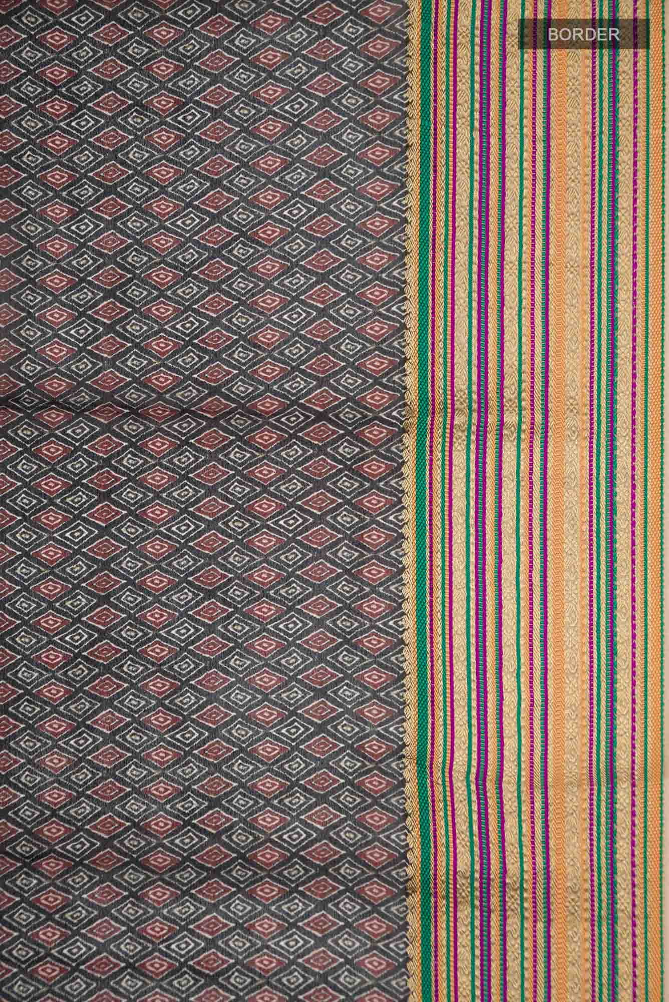 Black Mysore Crepe Saree - Image 5