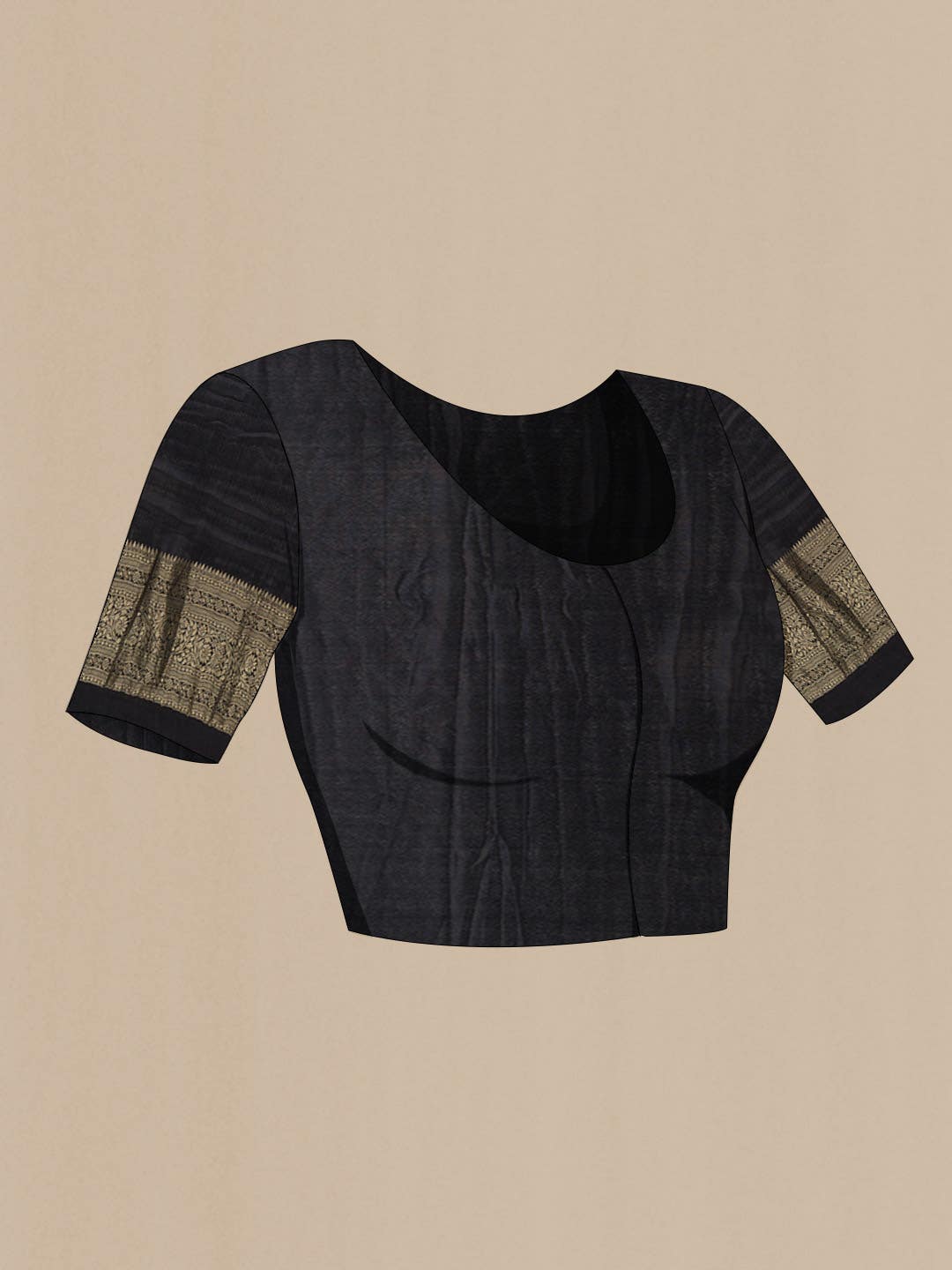 Black Mysore Crepe Saree - Image 5