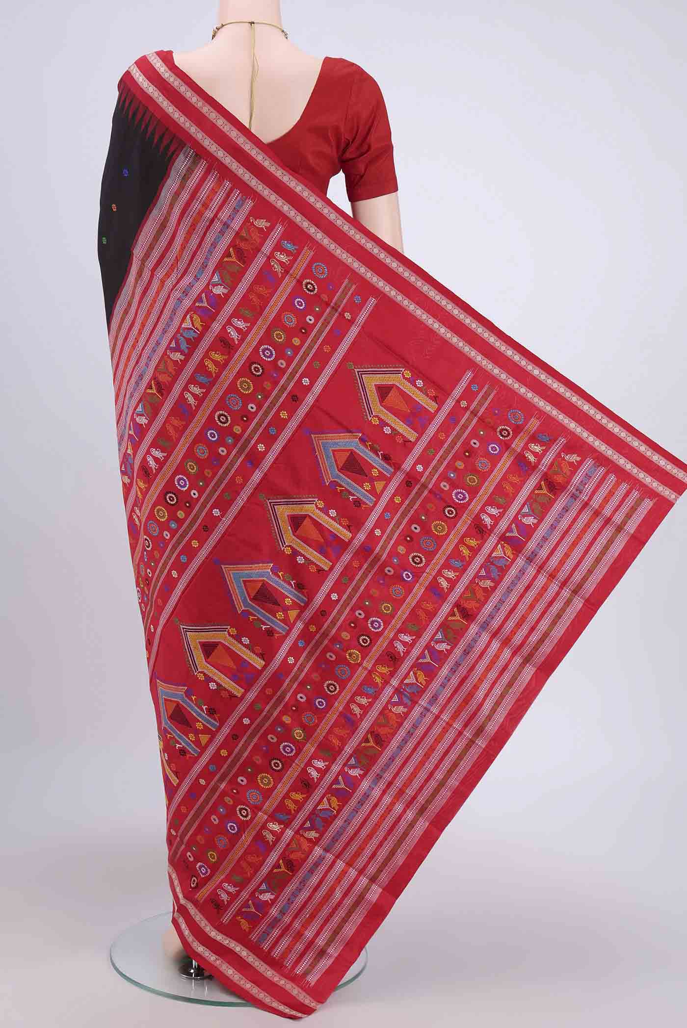 Black Orissa Silk Saree - Image 3