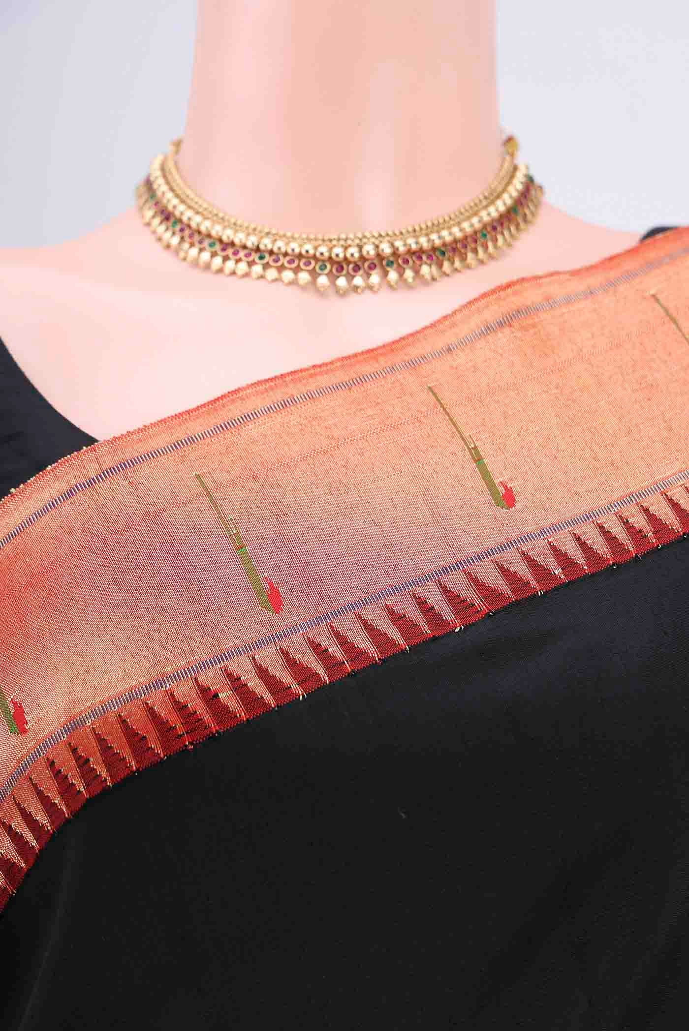 Black Paithani Silk Saree - Image 2