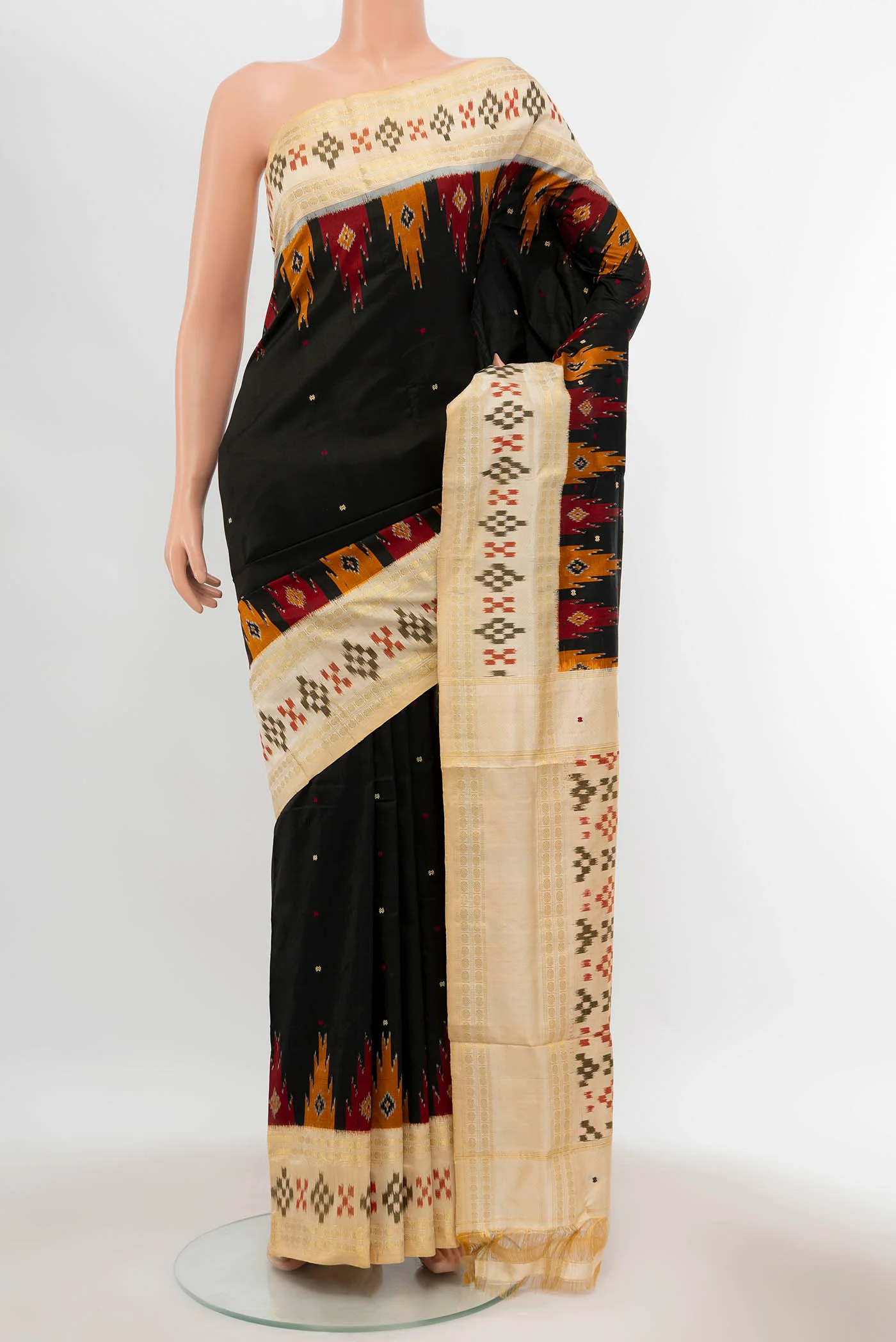 Black Pochampally Saree