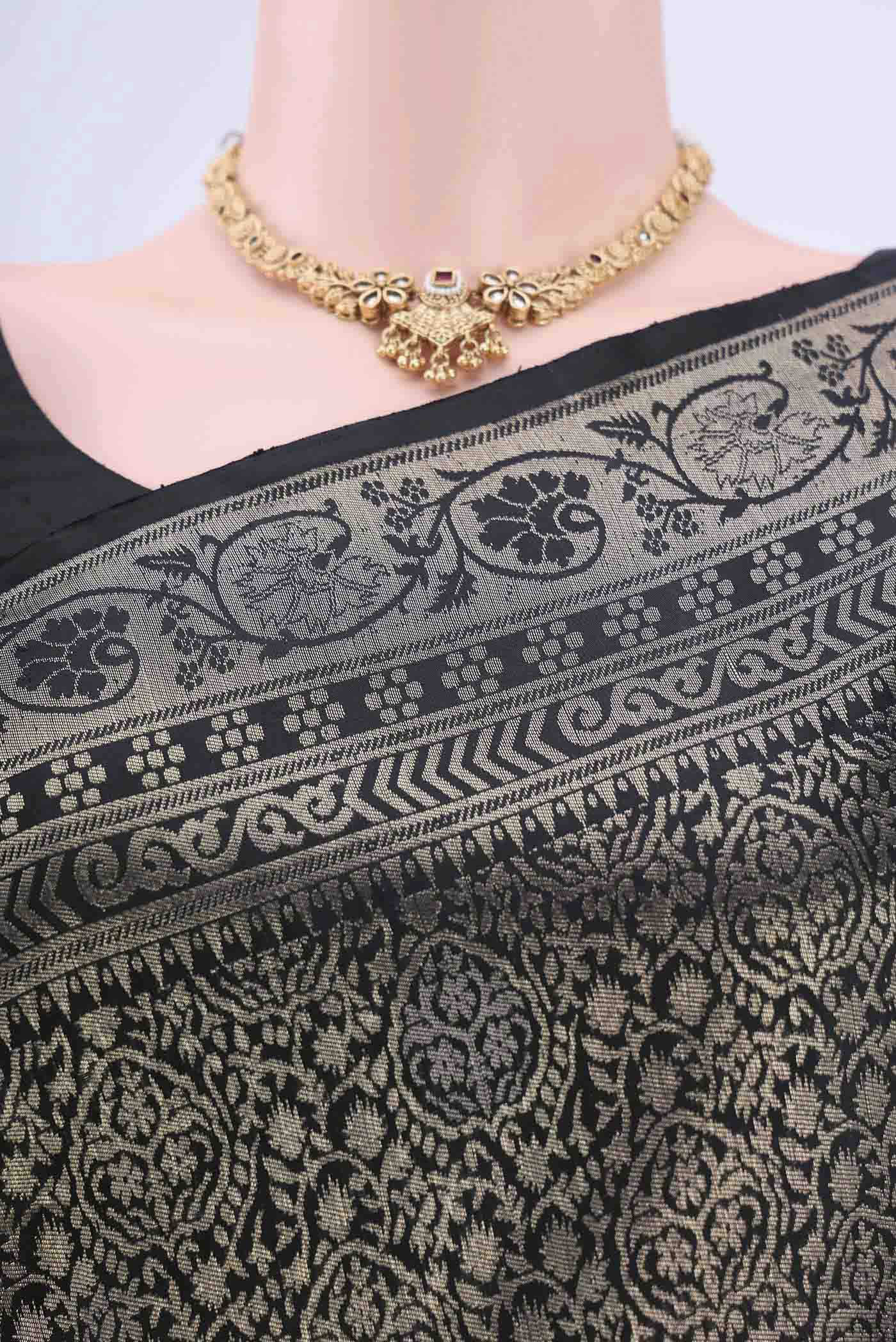 Black Soft Silk Saree - Image 2